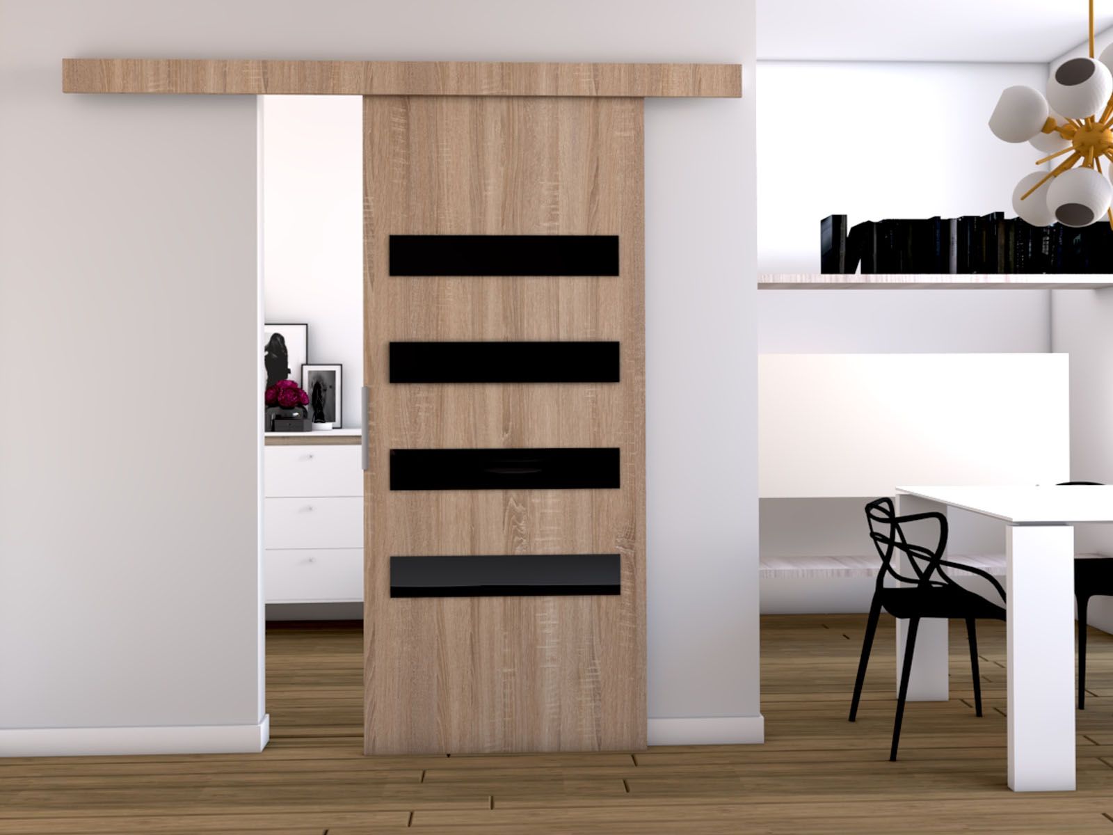 Porte coulissante CLAUDINE 76 cm sonoma