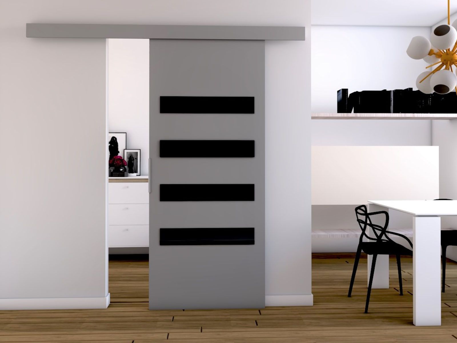 Porte coulissante CLAUDINE 76 cm gris