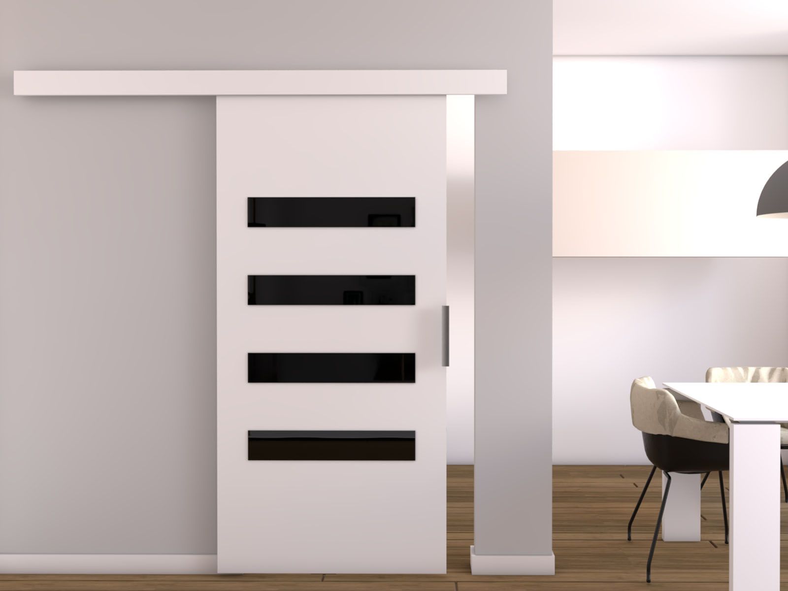 Porte coulissante CLAUDINE 96 cm blanc