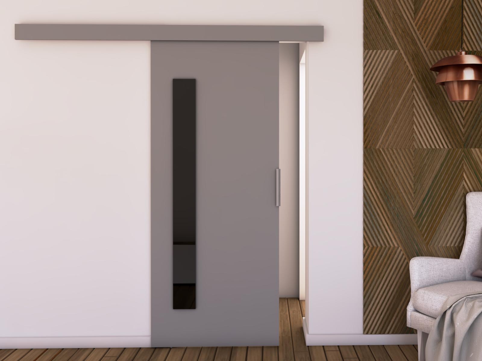 Porte coulissante CLUNOA 76 cm gris