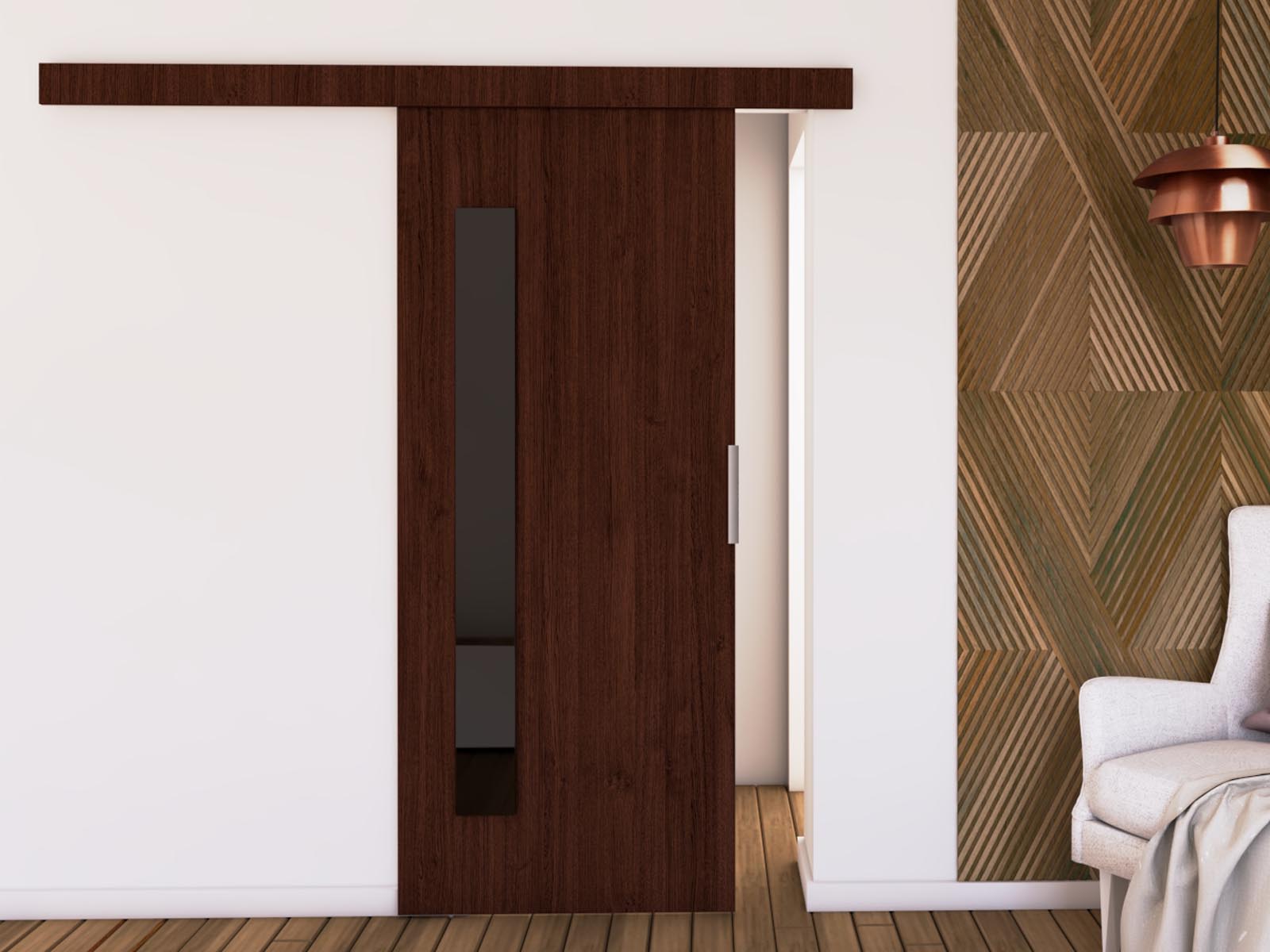 Porte coulissante CLUNOA 76 cm wengué