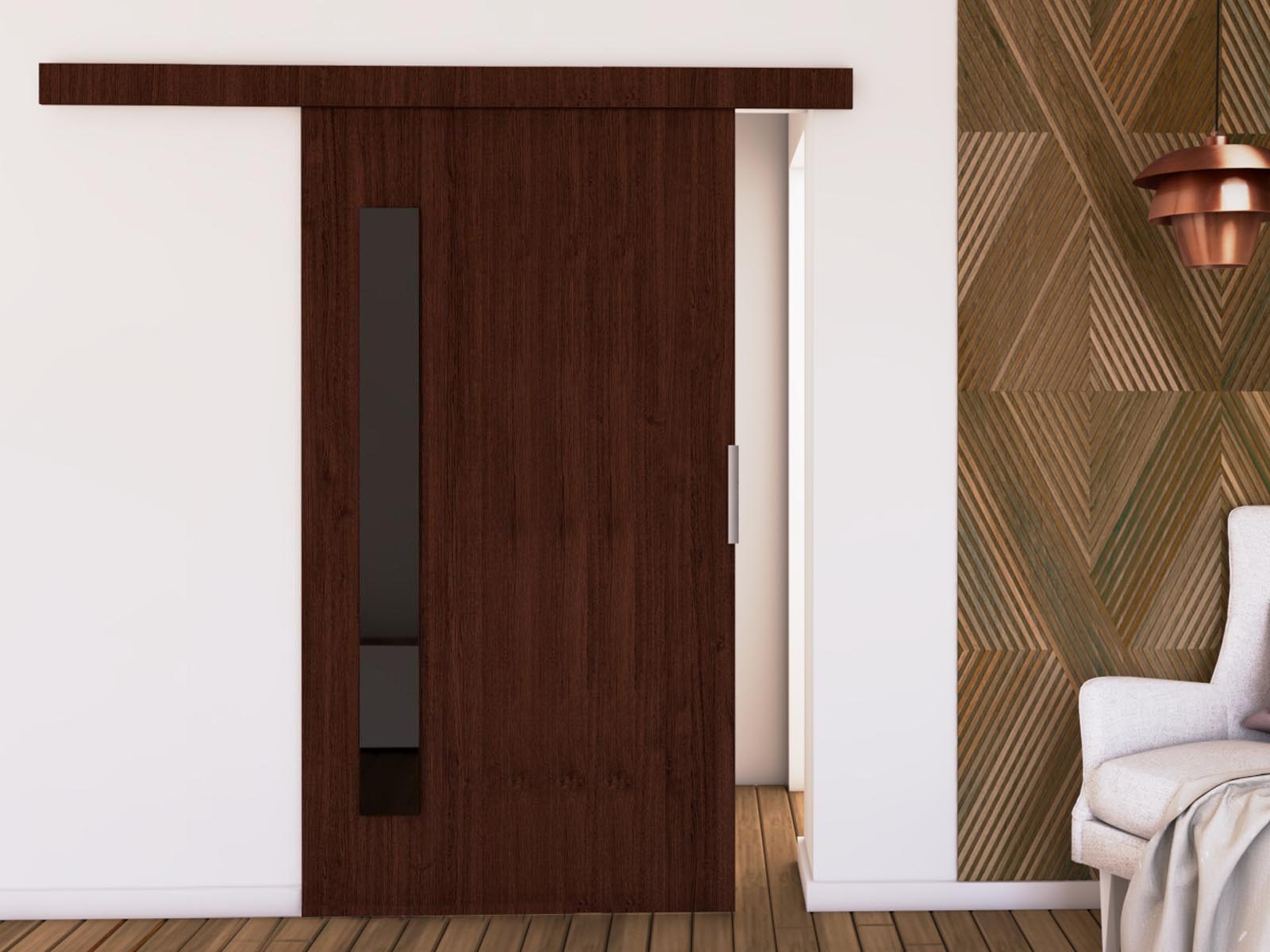 Porte coulissante CLUNOA 96 cm wengué