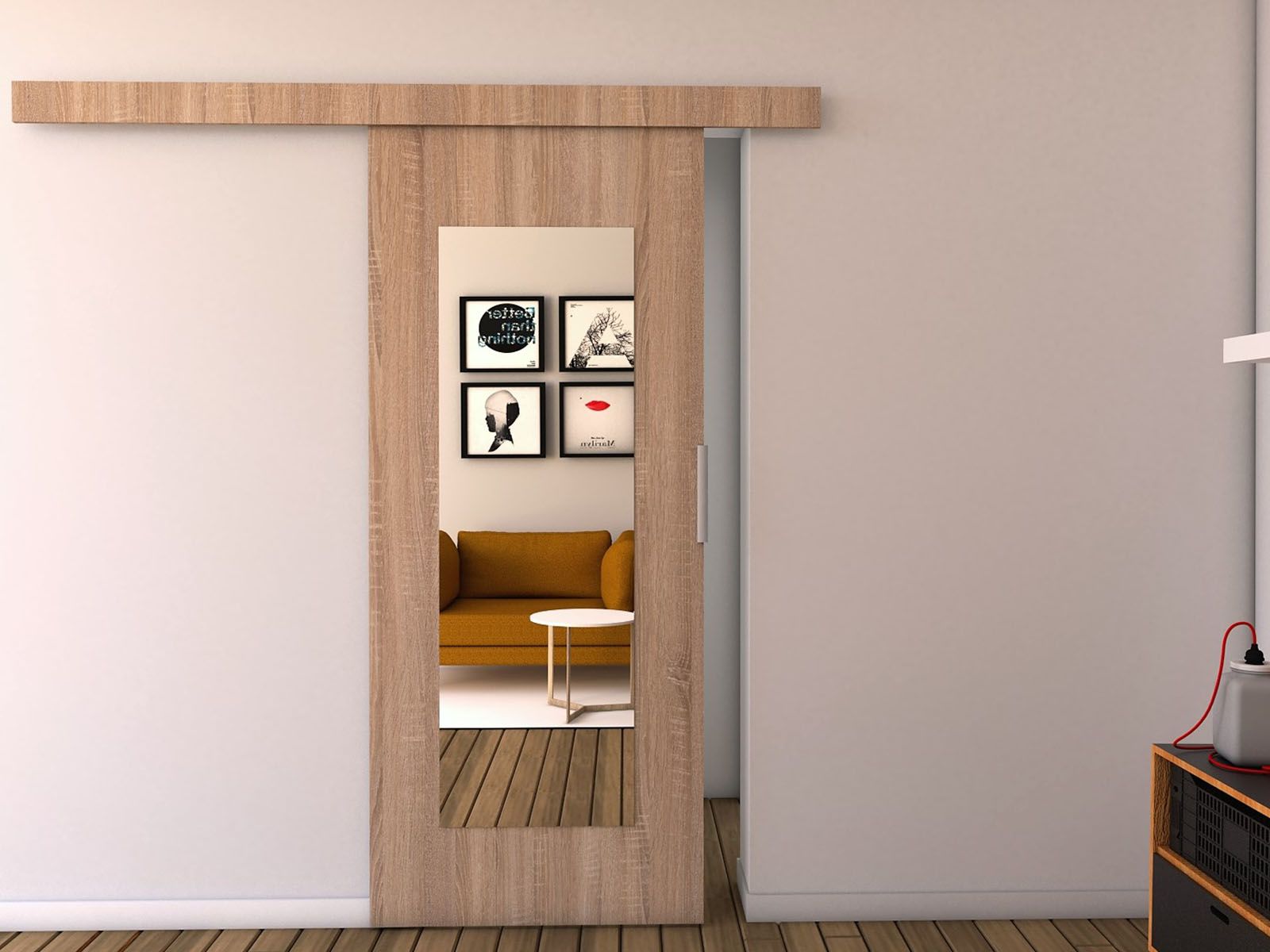 Porte coulissante CLAUDETTE 106 cm sonoma