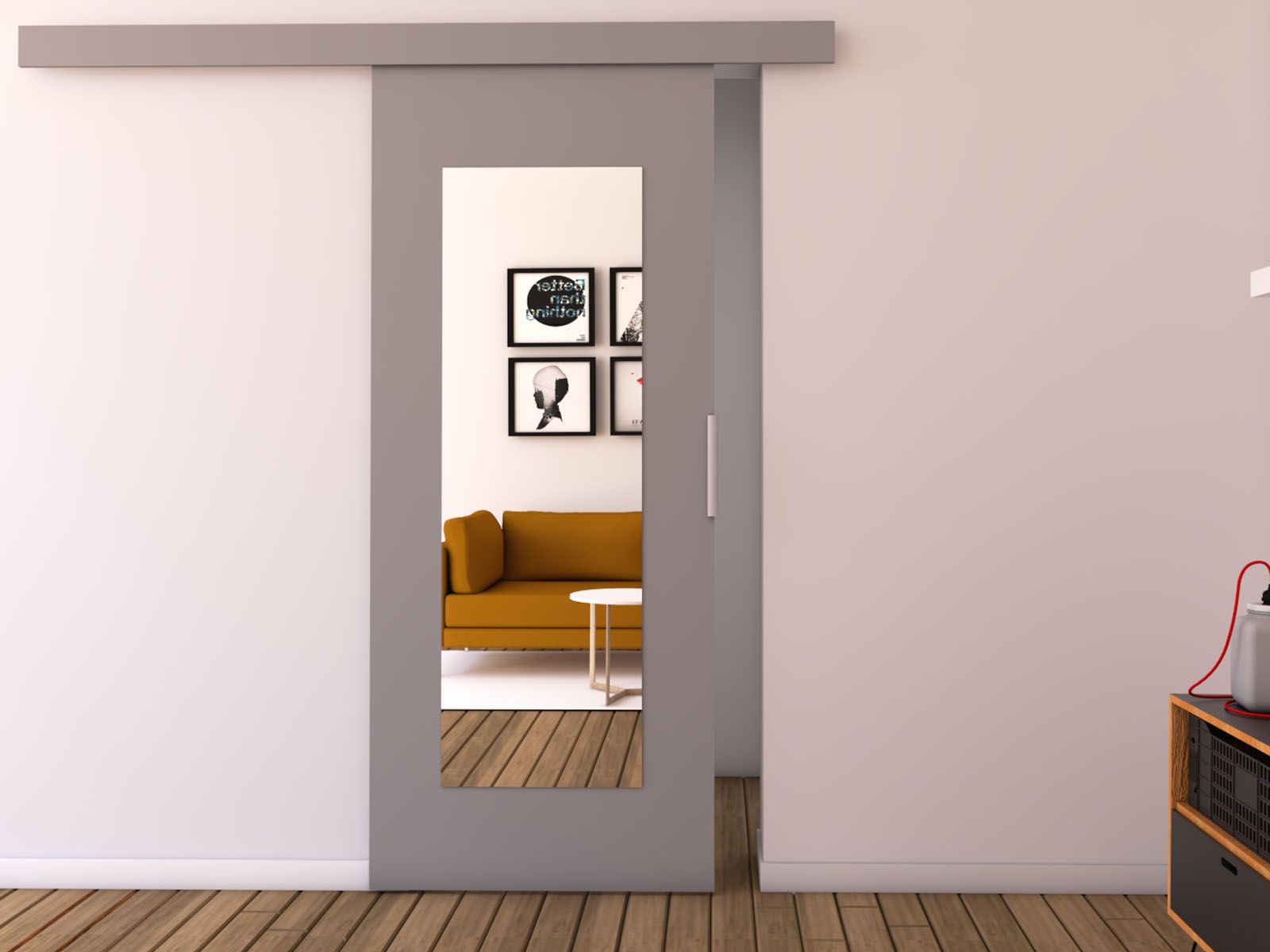 Porte coulissante CLAUDETTE 76 cm gris