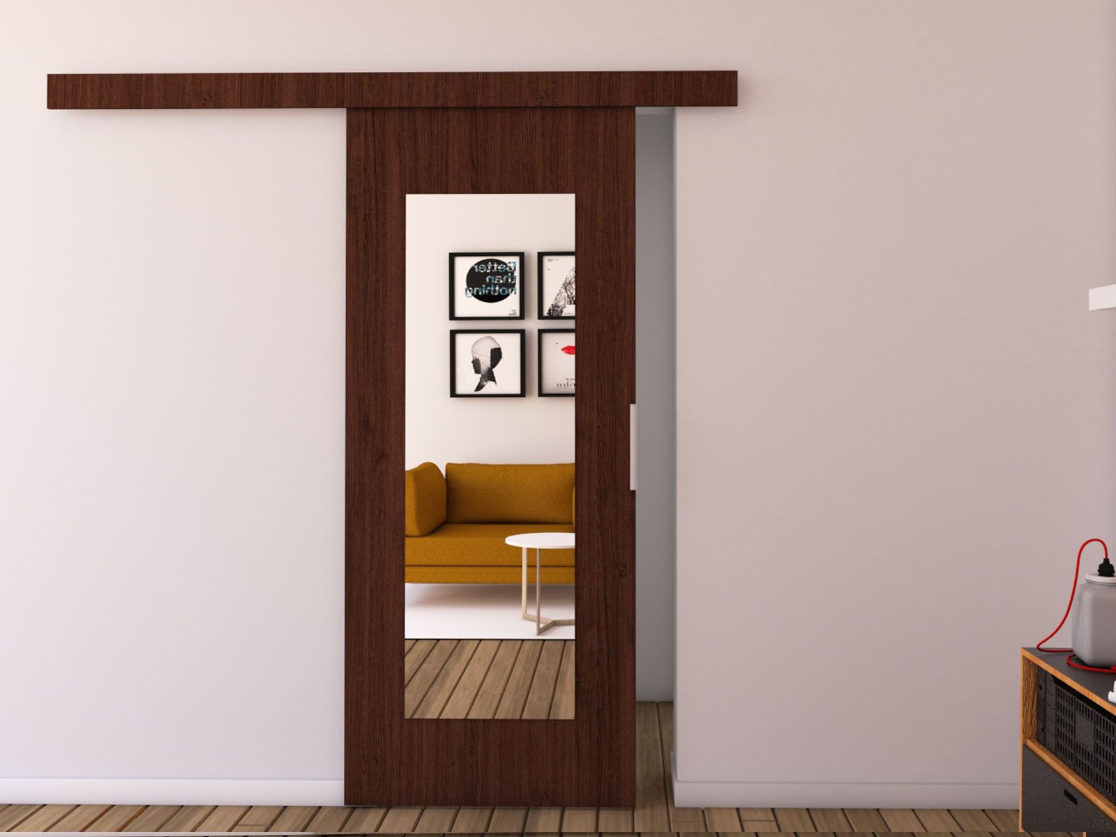 Porte coulissante CLAUDETTE 76 cm wengué