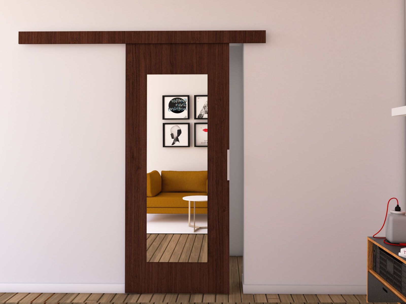 Porte coulissante CLAUDETTE 86 cm wengué