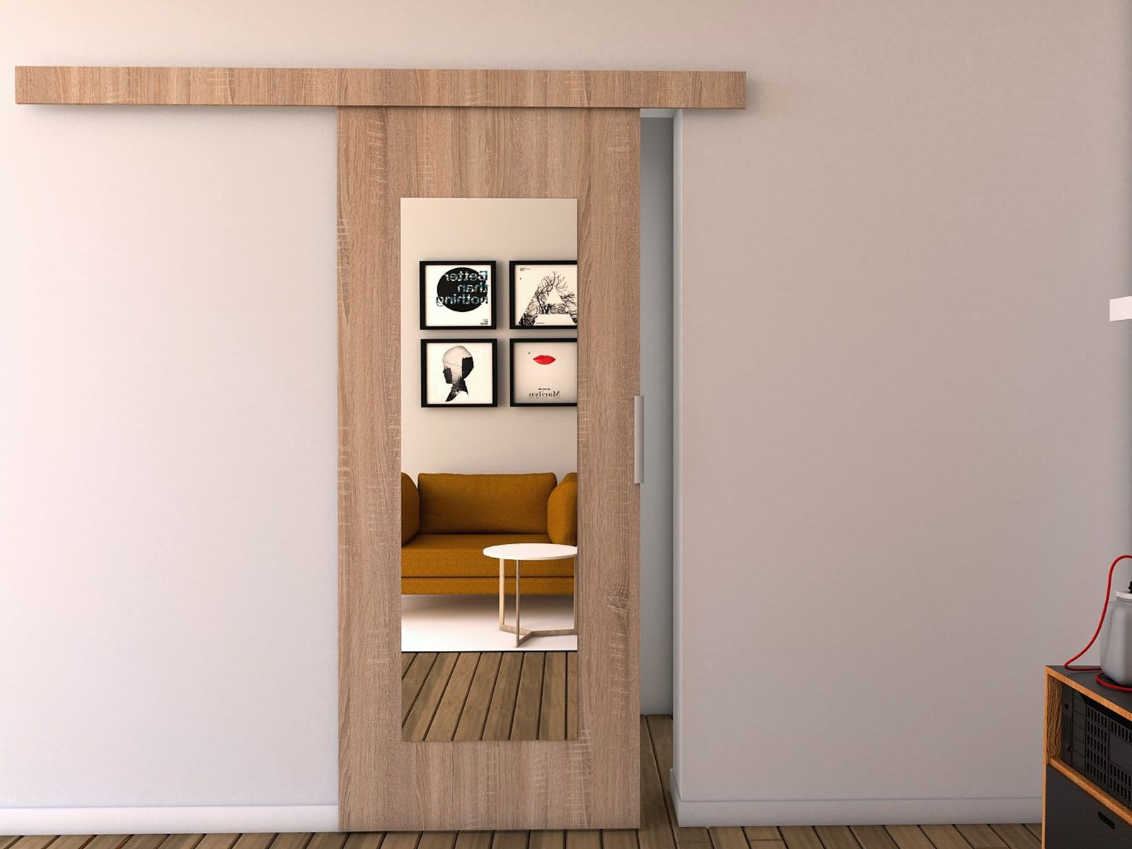 Porte coulissante CLAUDETTE 96 cm sonoma