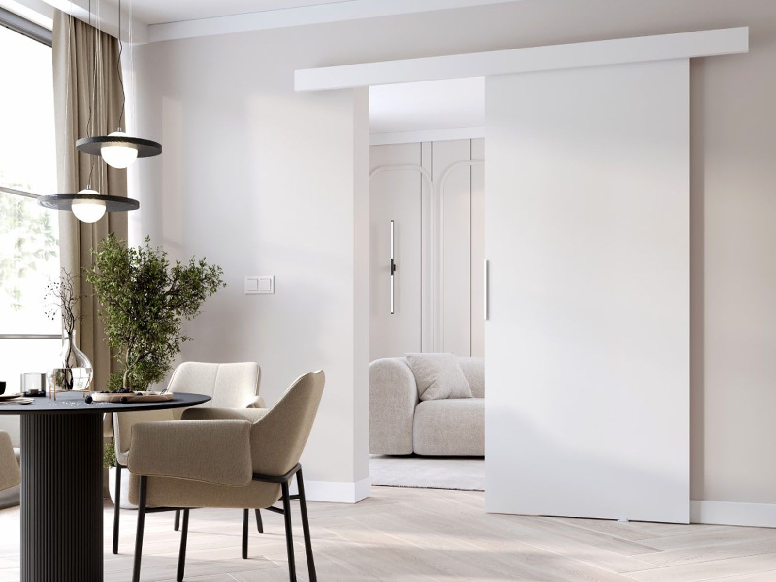 Porte coulissante CLENATO 96 cm blanc