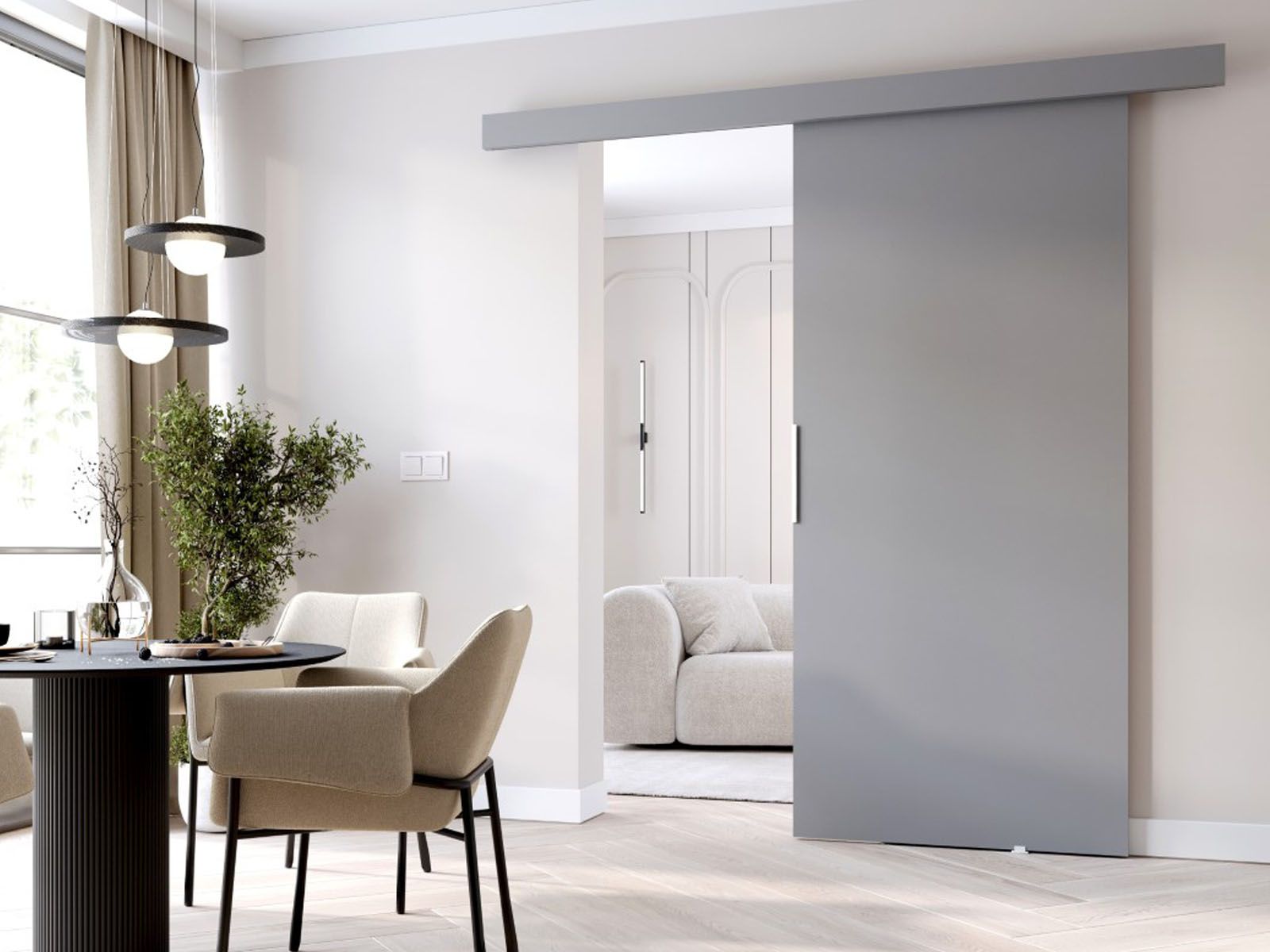 Porte coulissante CLENATO 106 cm gris