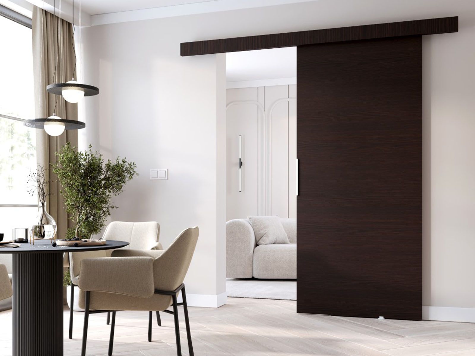 Porte coulissante CLENATO 76 cm wengué