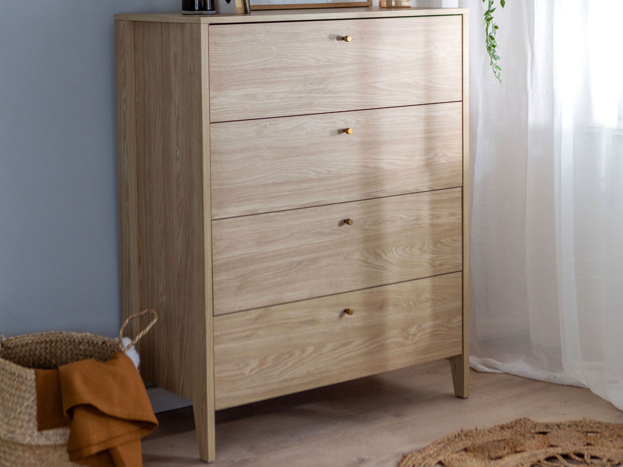 Commode COSUELO 4 tiroirs chêne huilé