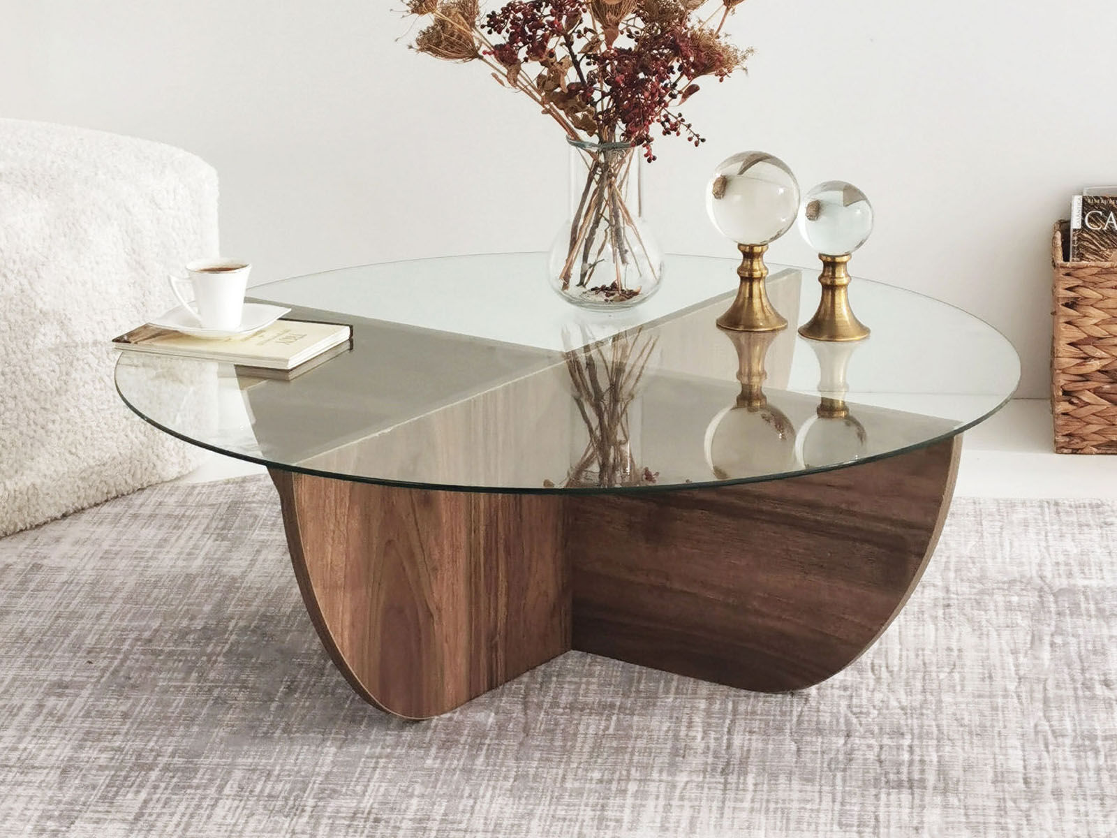 Table basse ronde LILARA noyer