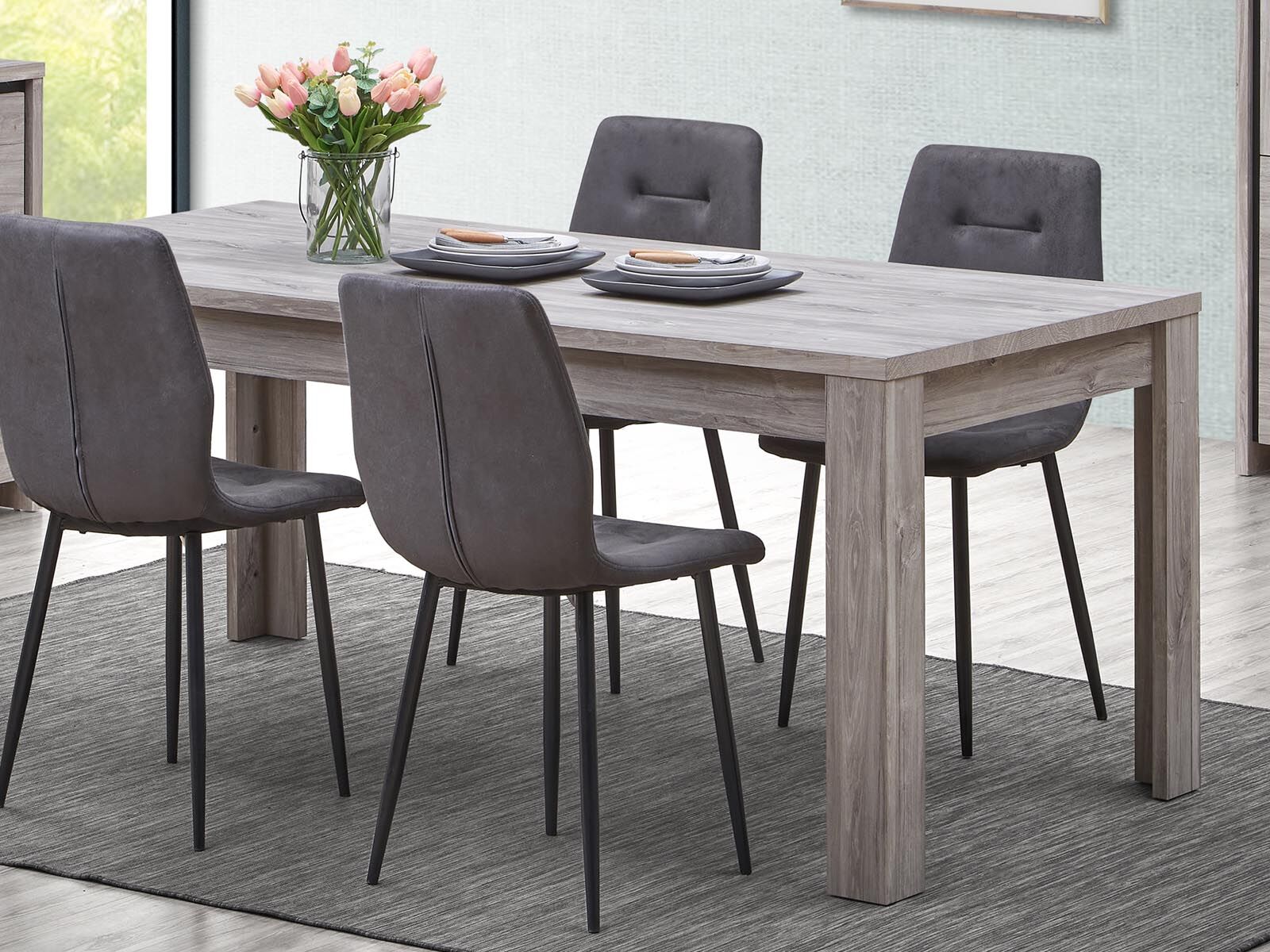 Table repas ELINA 170 cm chêne gris