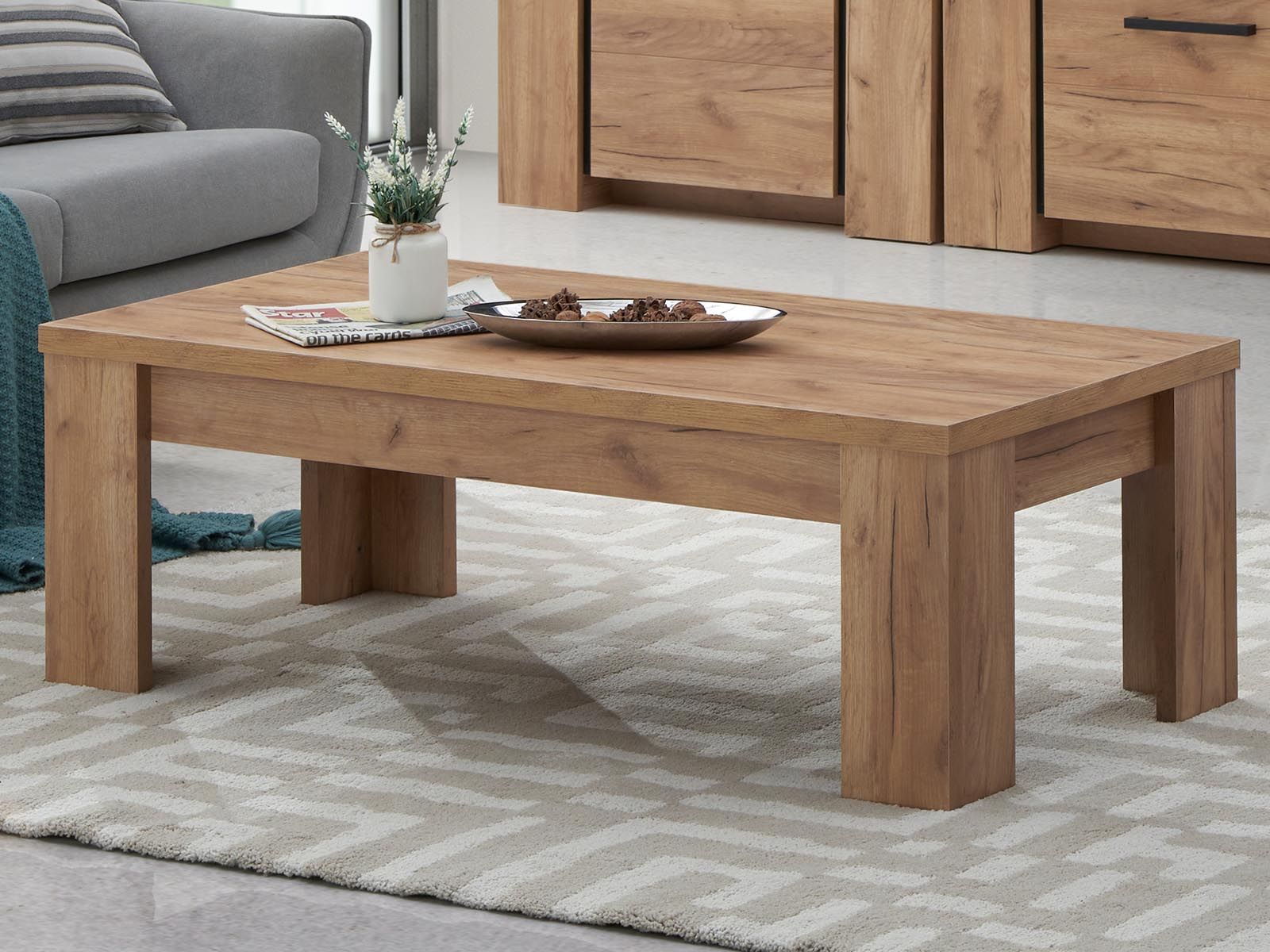 Table basse ELLIOT chêne français d'automne