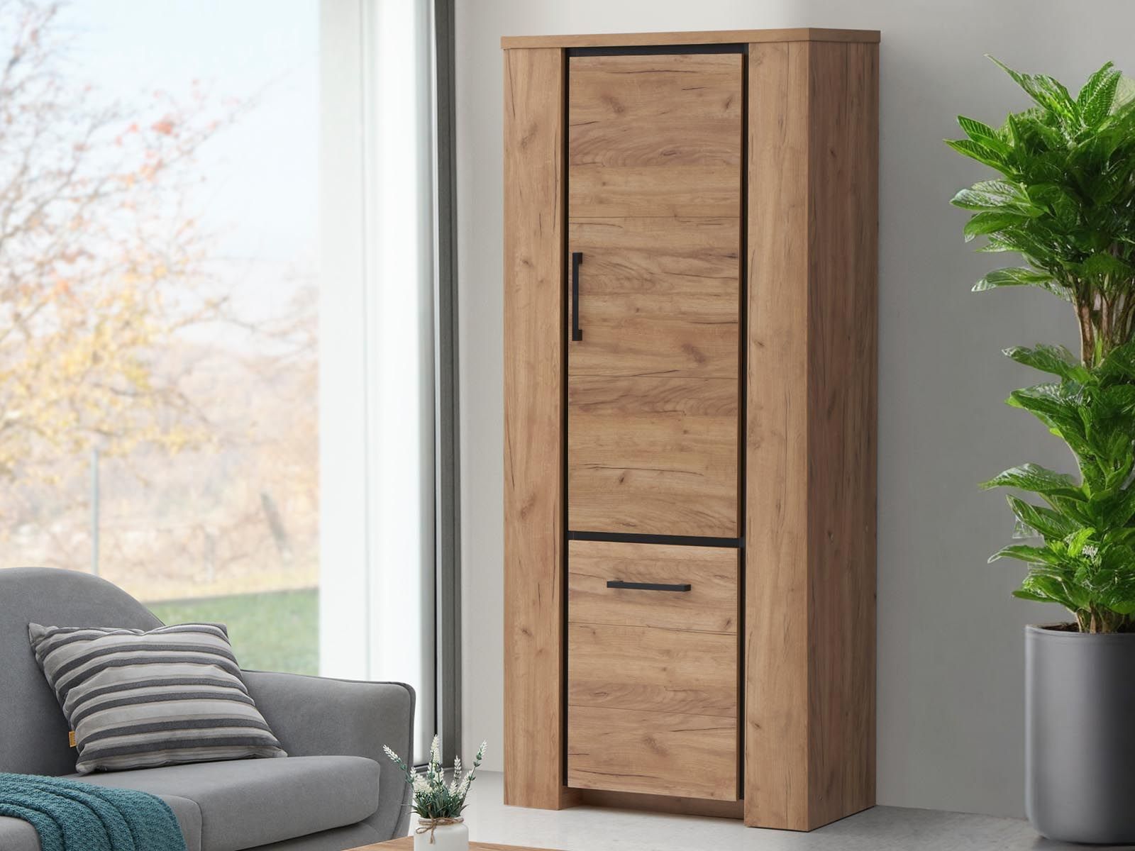 Colonne ELLIOT 2 portes chêne français d'automne