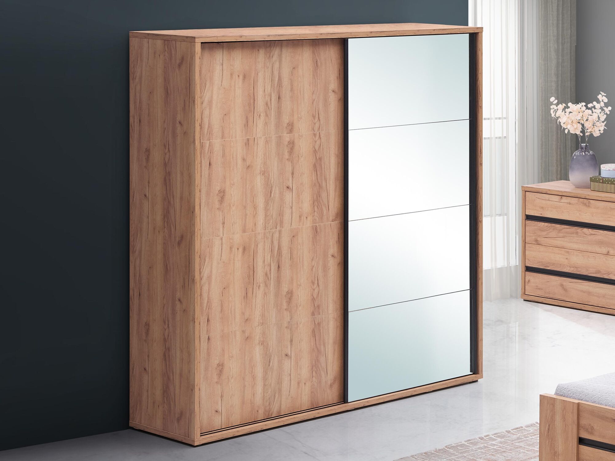 Armoire EWOUT 2 portes 200 cm chêne français d'automne