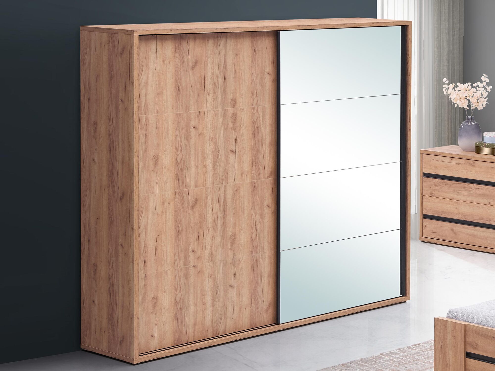 Armoire EWOUT 2 portes 240 cm chêne français d'automne
