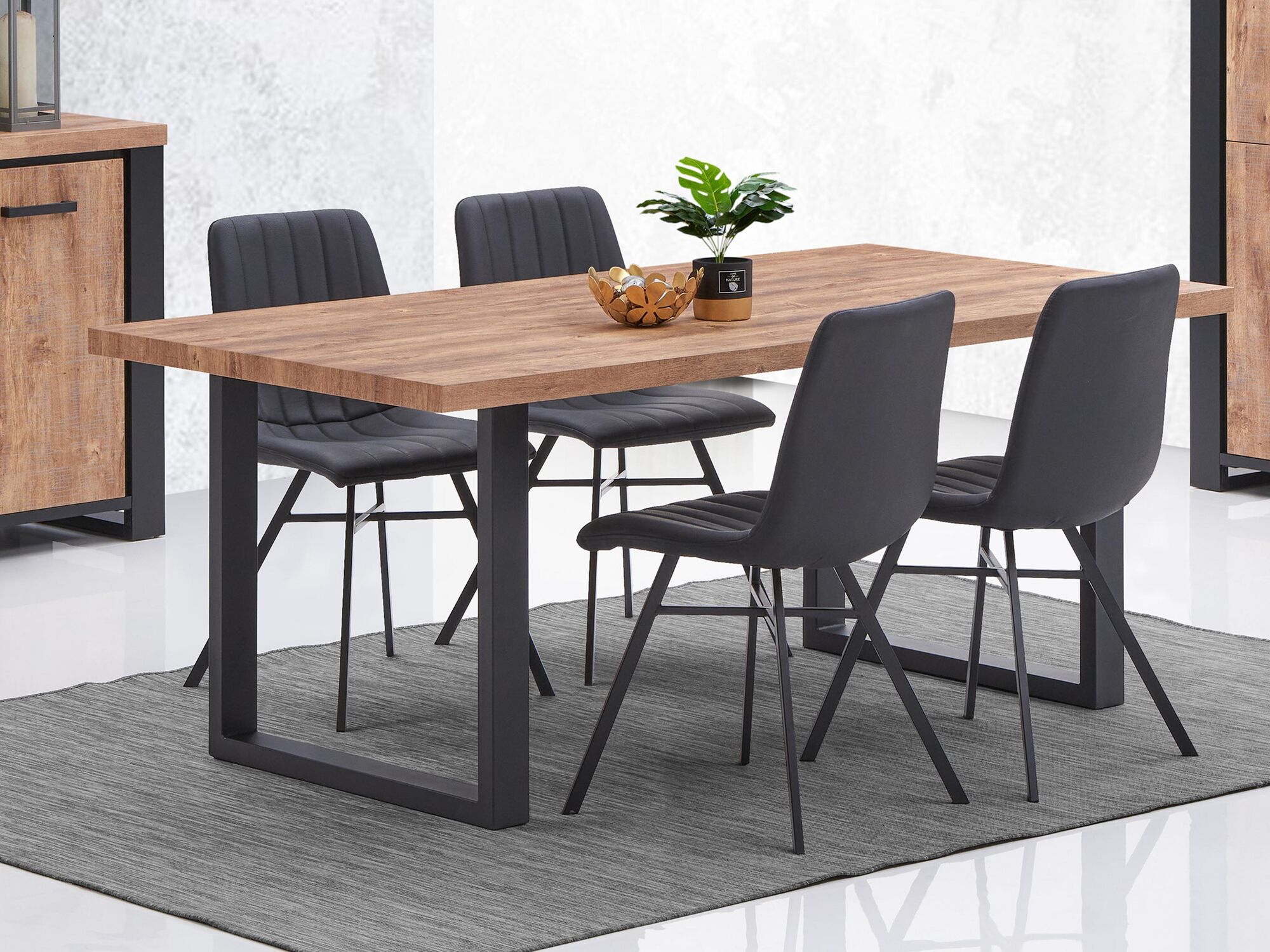 Table repas ESTEBAN 190 cm chêne industriel