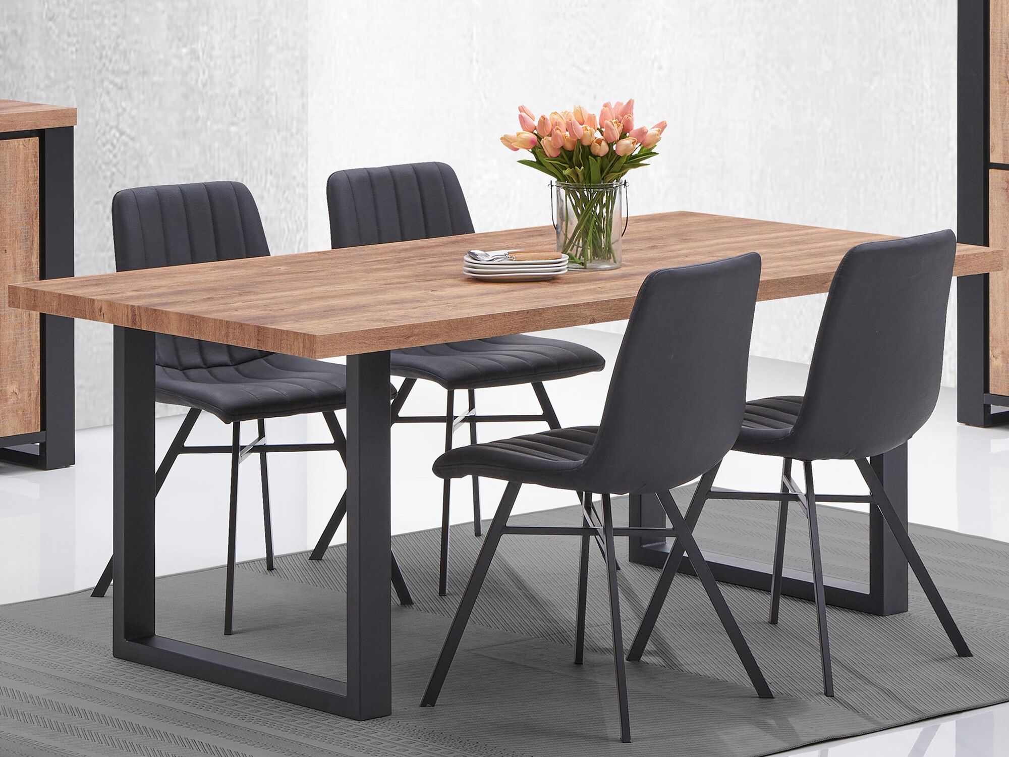 Table repas ESTEBAN 220 cm chêne industriel