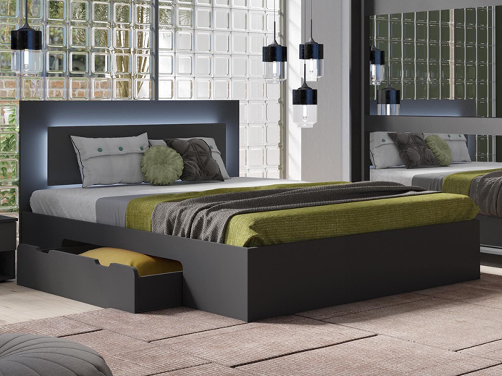 Lit FINOCAS 180x200 cm graphite