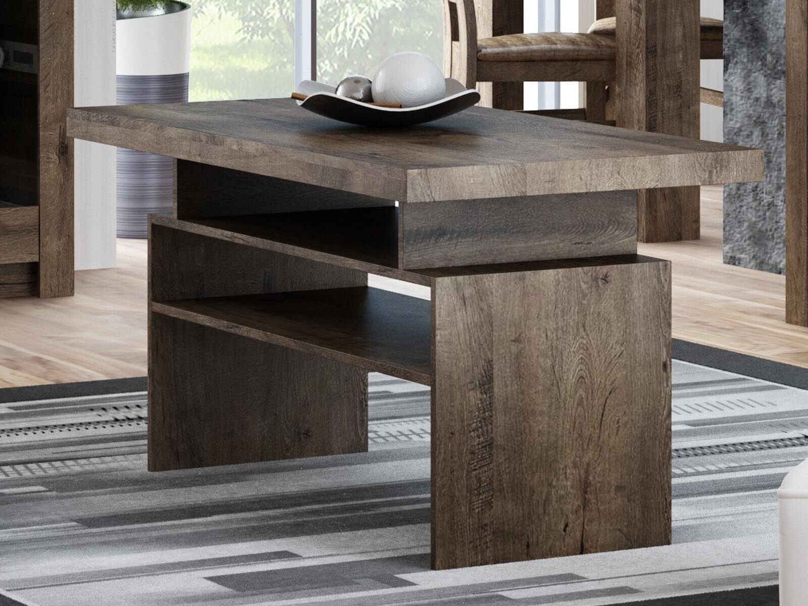 Table basse INDY 120 cm frêne foncé