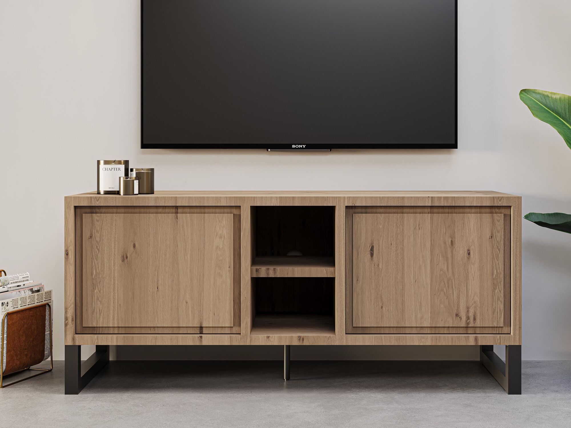 Meuble tv-hifi CANO 138 cm chêne millenium naturel