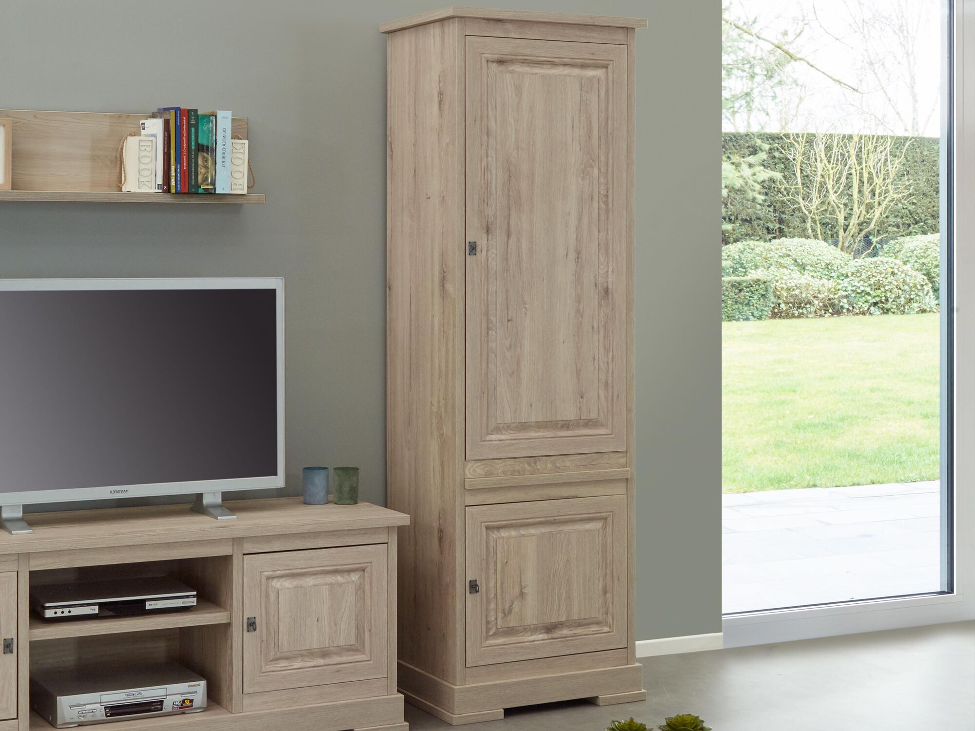 Colonne KENNY 2 portes droite chêne millenium clair