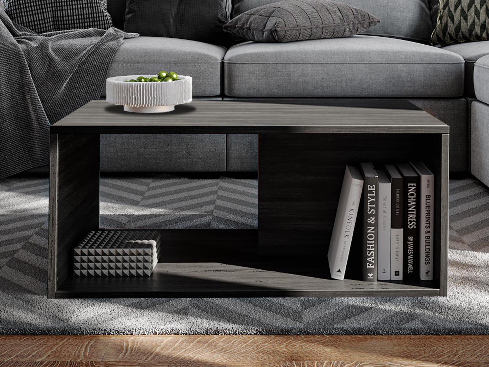 Table basse KINGSTON chêne noir