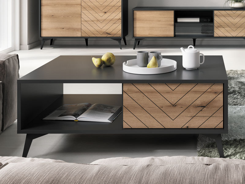 Table basse ADAMAS noir/chêne evoke