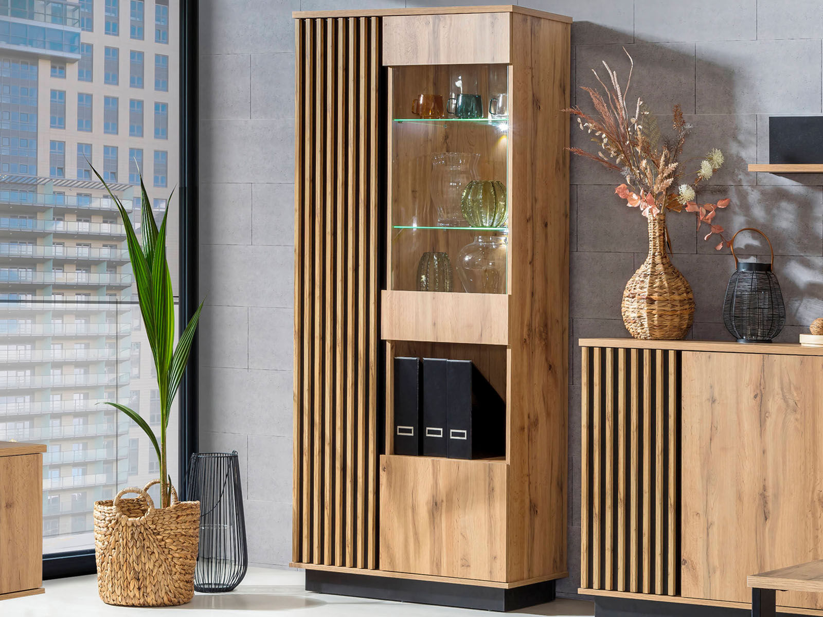 Colonne LAVIDA 3 portes chêne artisan