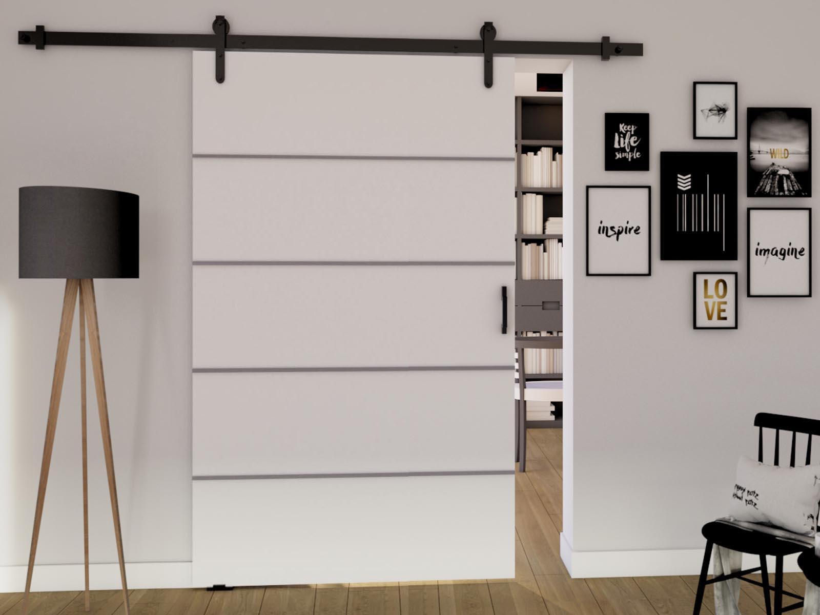 Porte coulissante LIVOURNE 96 cm blanc