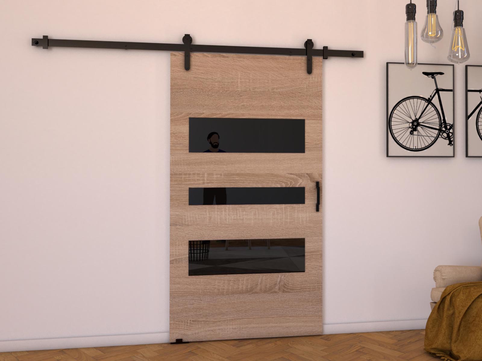 Porte coulissante LITAFO 86 cm sonoma