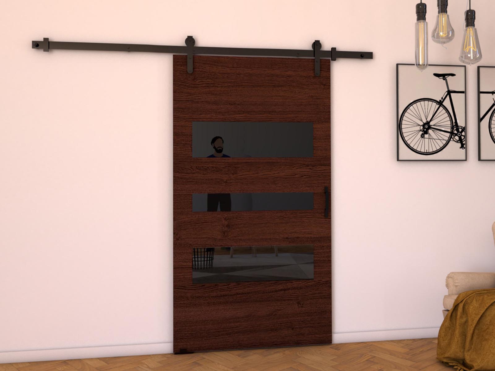 Porte coulissante LITAFO 86 cm wengué