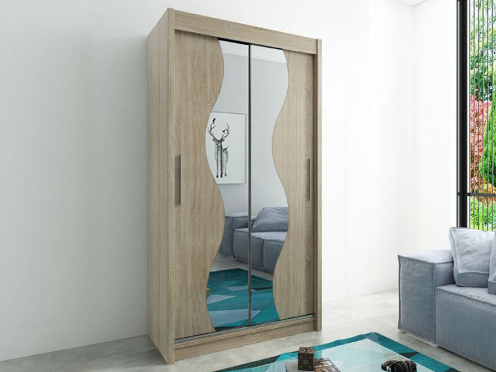 Armoire MADERA 2 portes coulissantes 100 cm sonoma