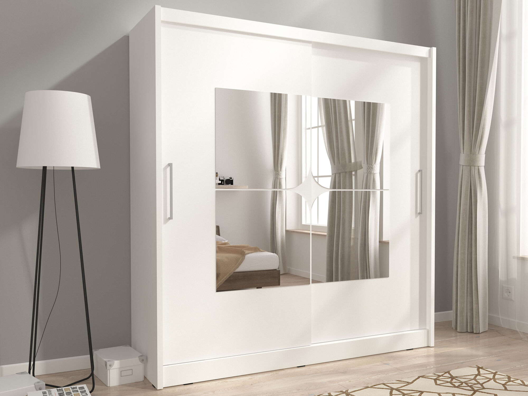 Armoire MADJER IV 2 portes coulissantes 180 cm blanc