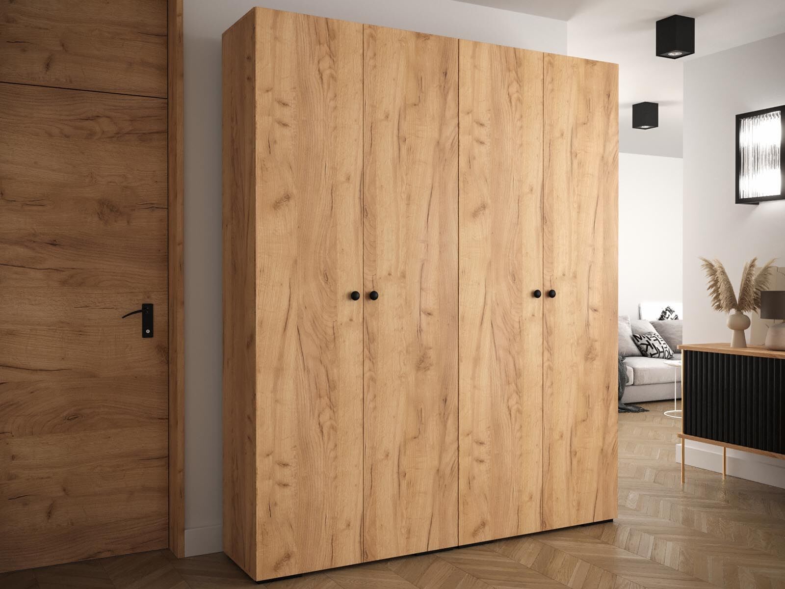 Armoire MANITA 3 portes chêne artisan