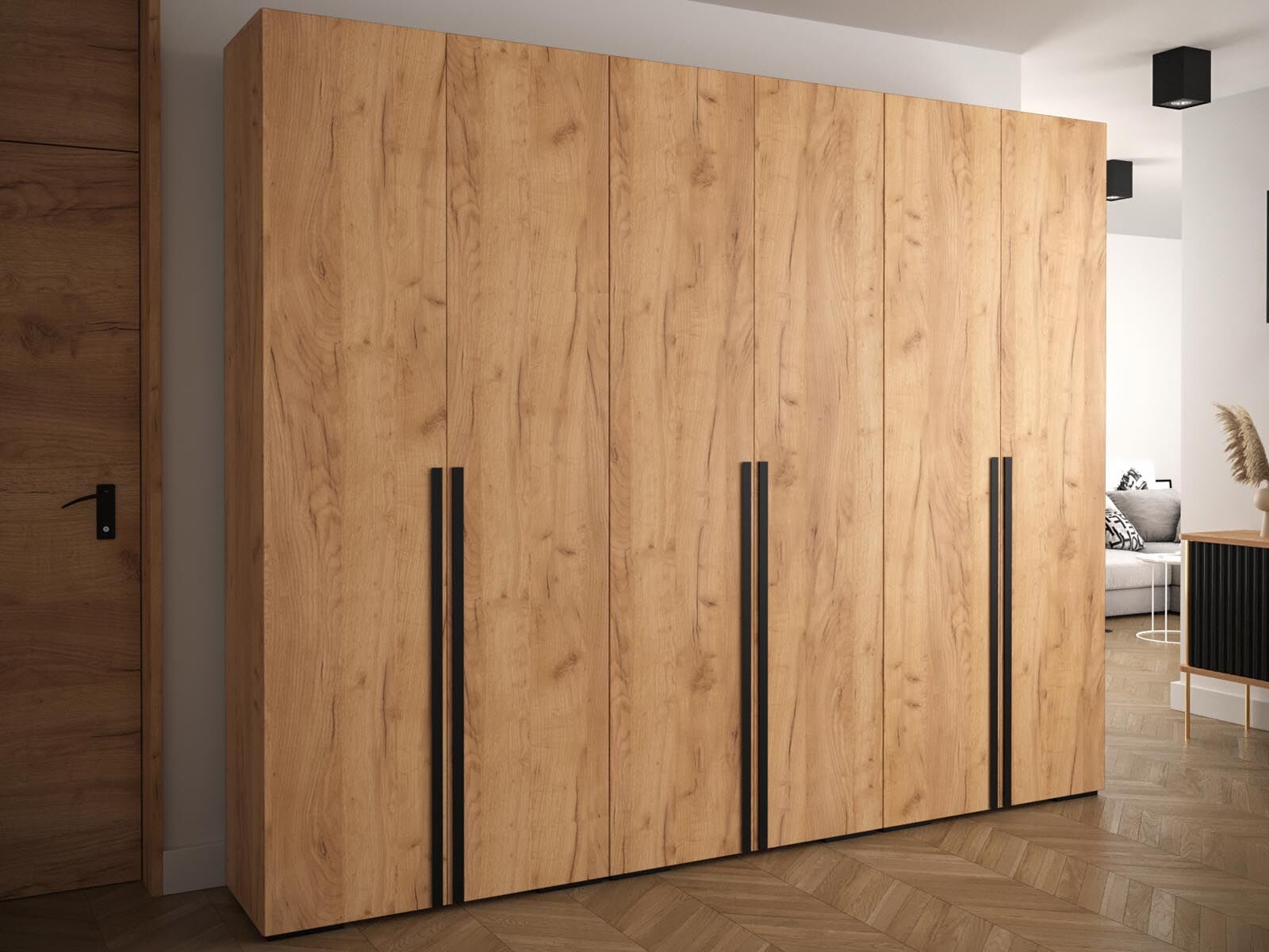 Armoire MANITA 6 portes chêne artisan