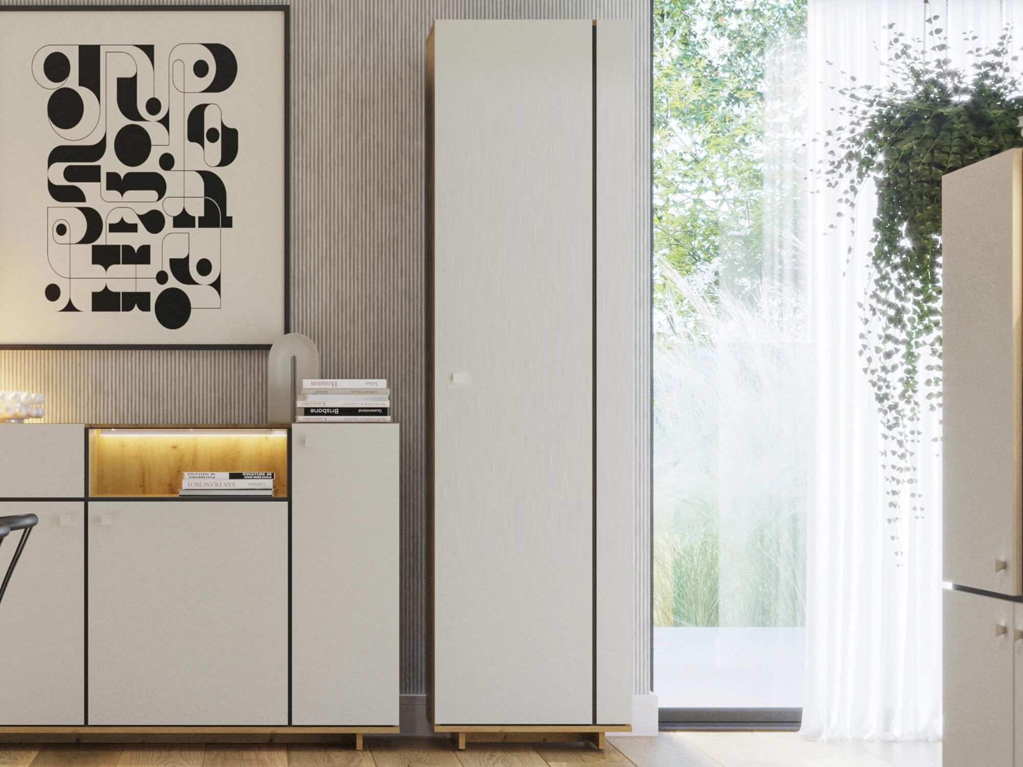 Colonne MODO 1 porte chêne artisan/blanc alpin