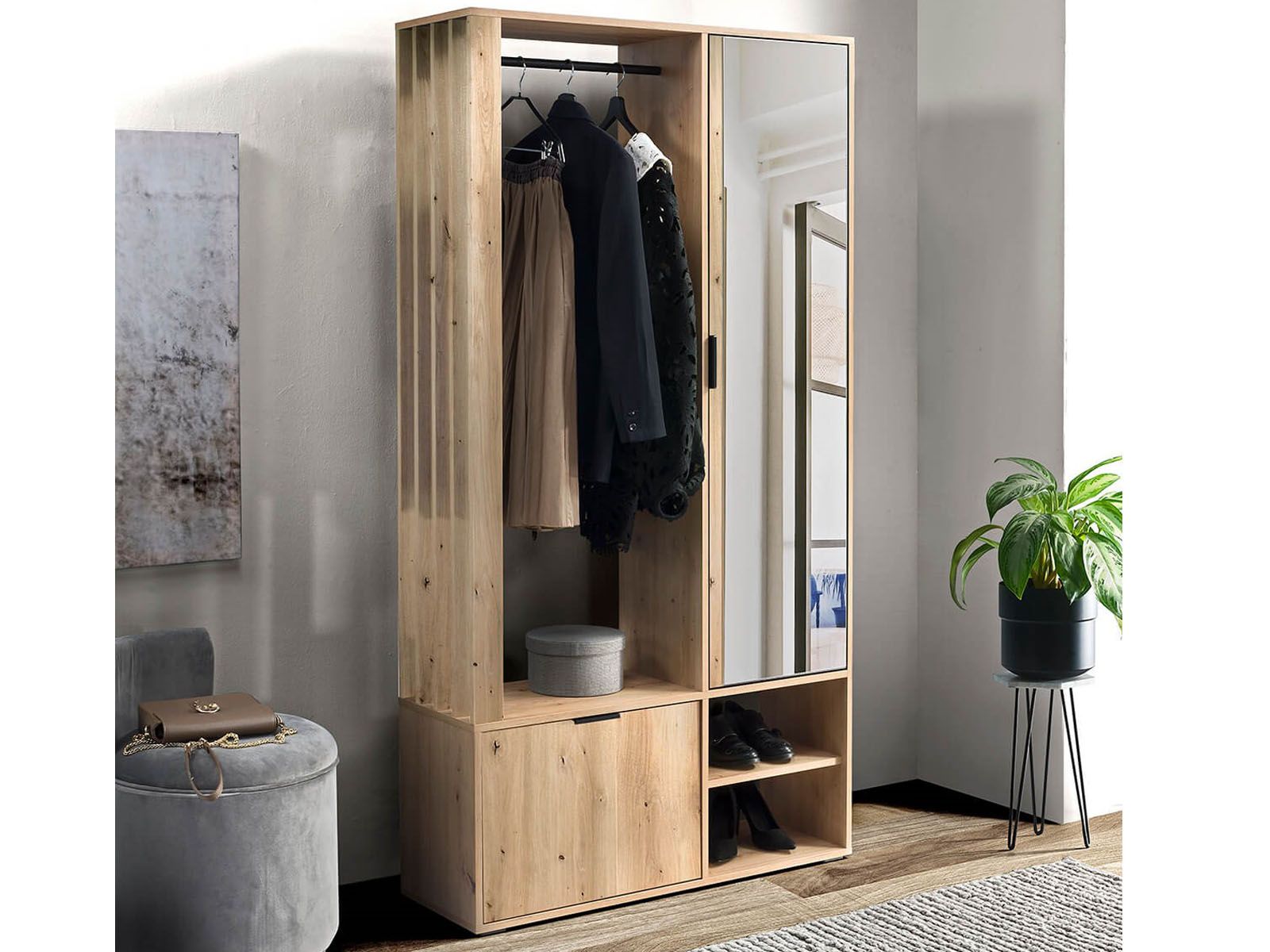 Vestiaire MILOVICH 2 portes chêne artisan