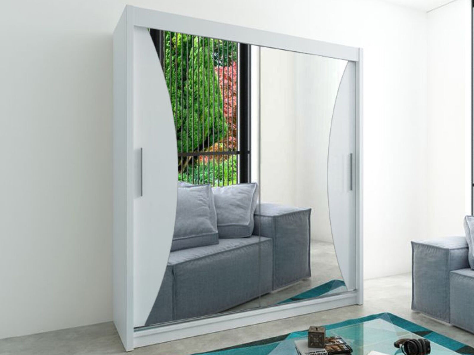 Armoire MONACORNE 2 portes coulissantes 180 cm blanc