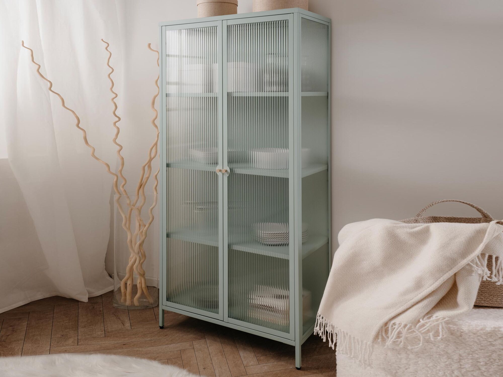 Vitrine MILLIE 2 portes verte menthe