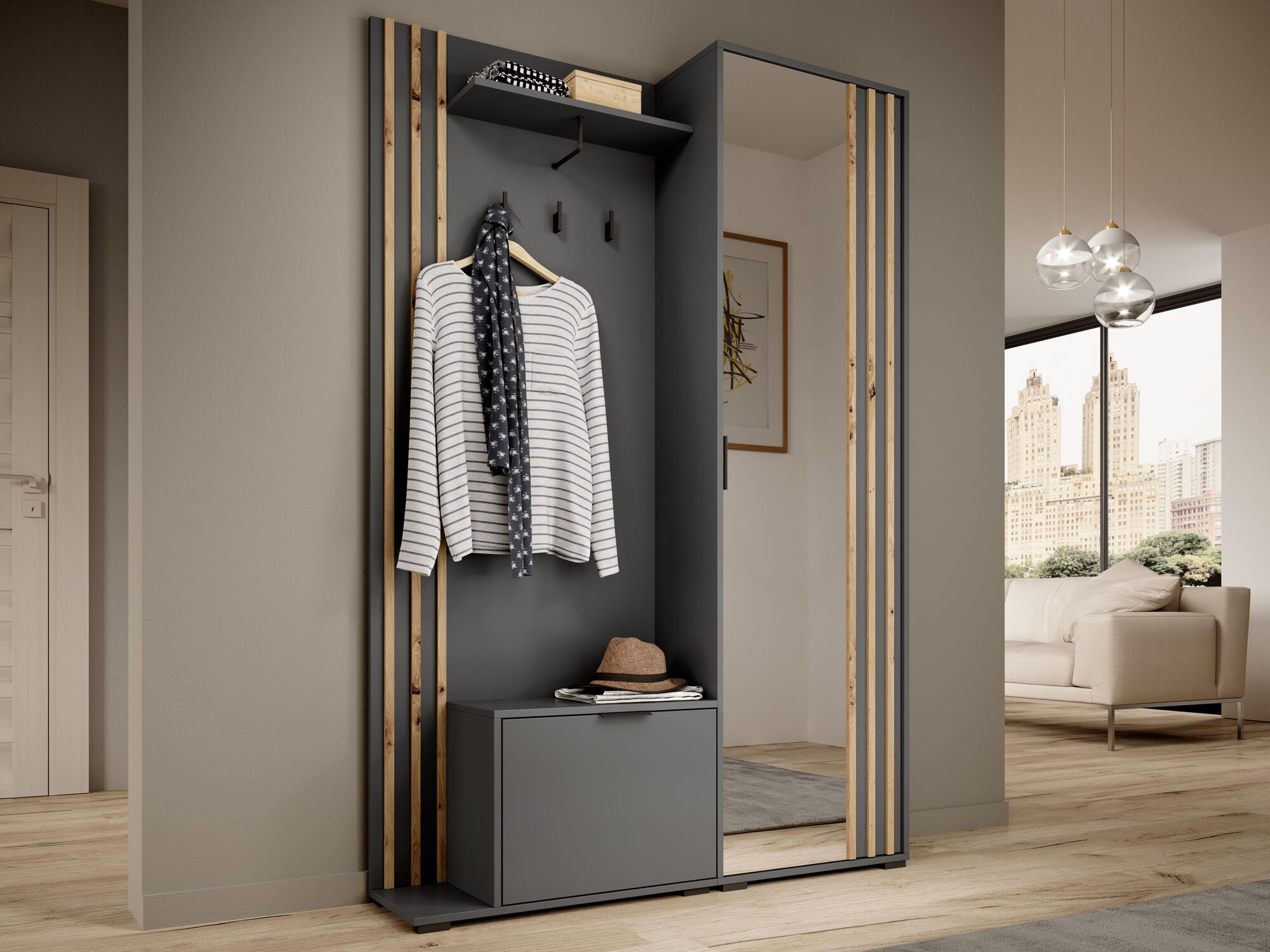 Vestiaire MELODY 2 portes gris