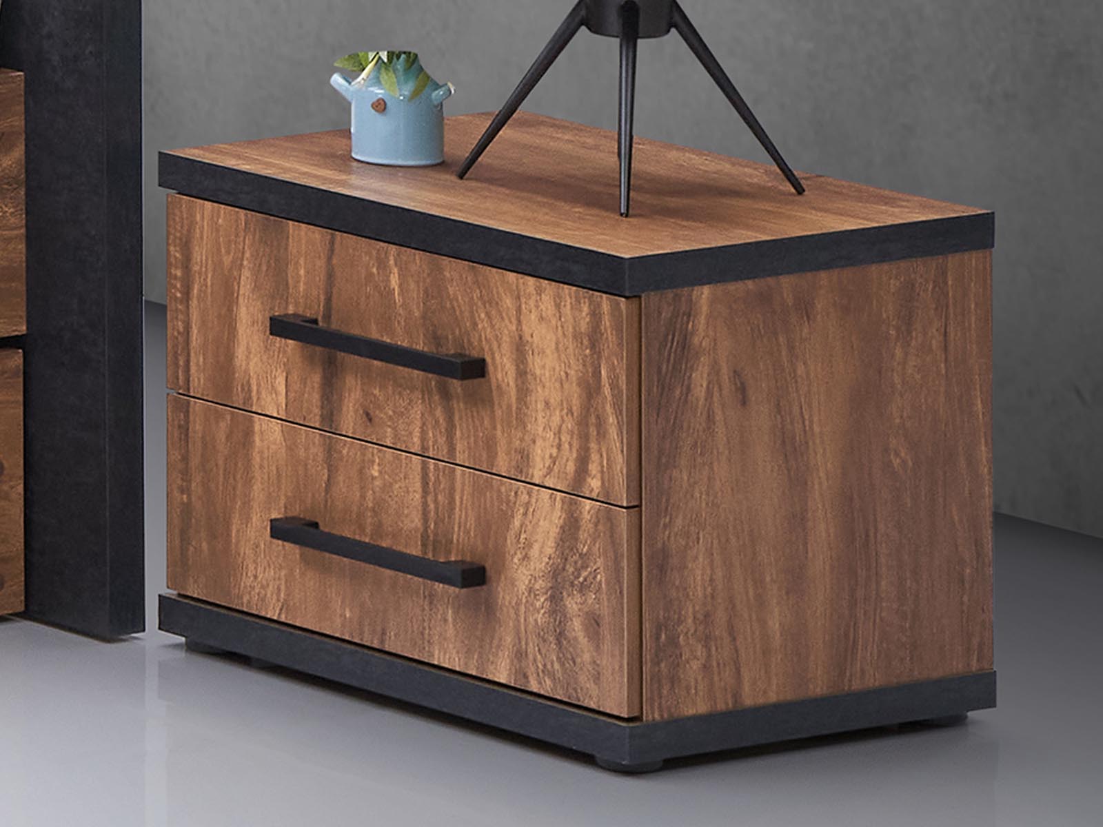 Table de chevet ELENAS 2 tiroirs acacia