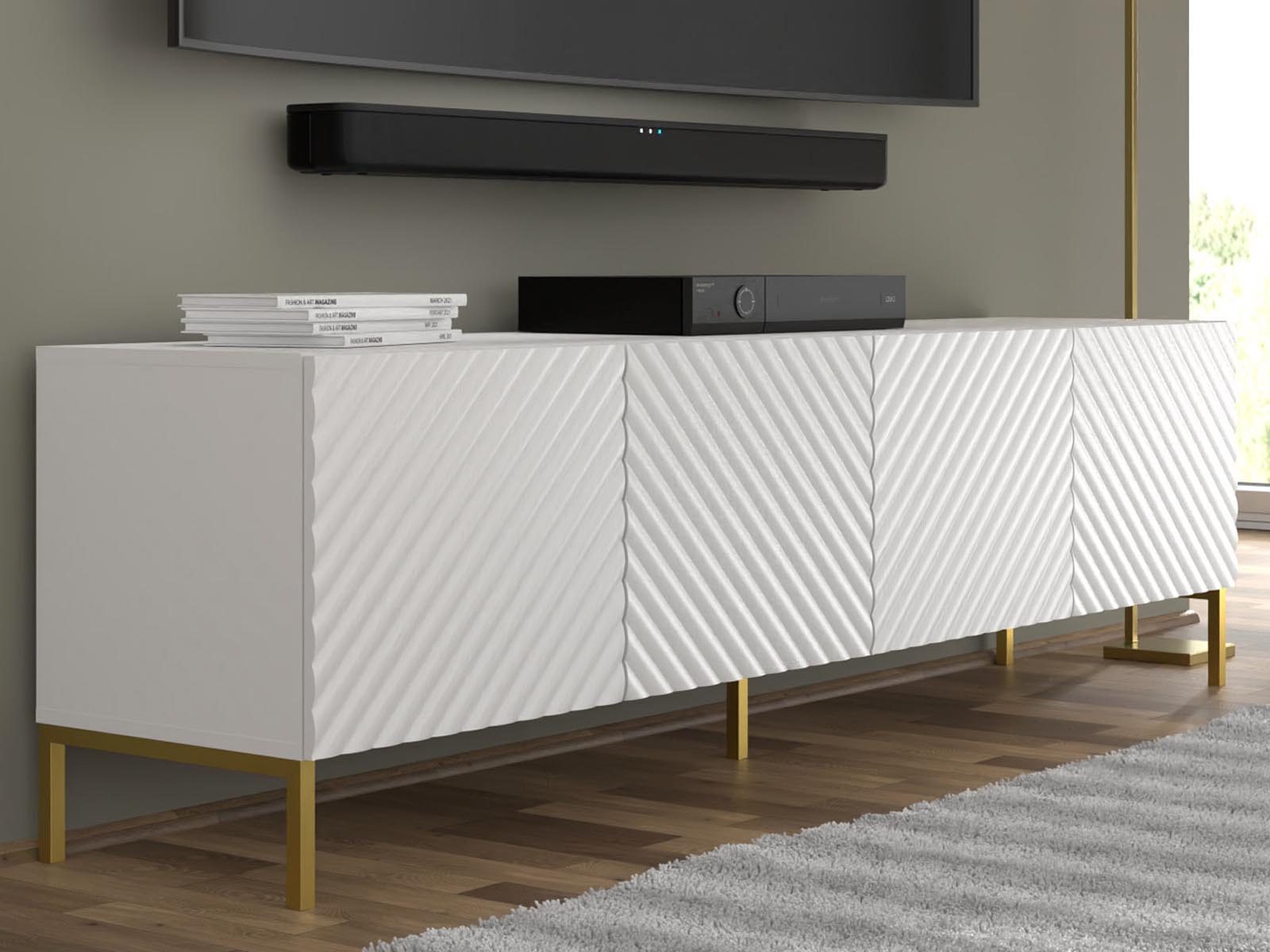 Meuble tv-hifi SURAFU 4 portes blanc