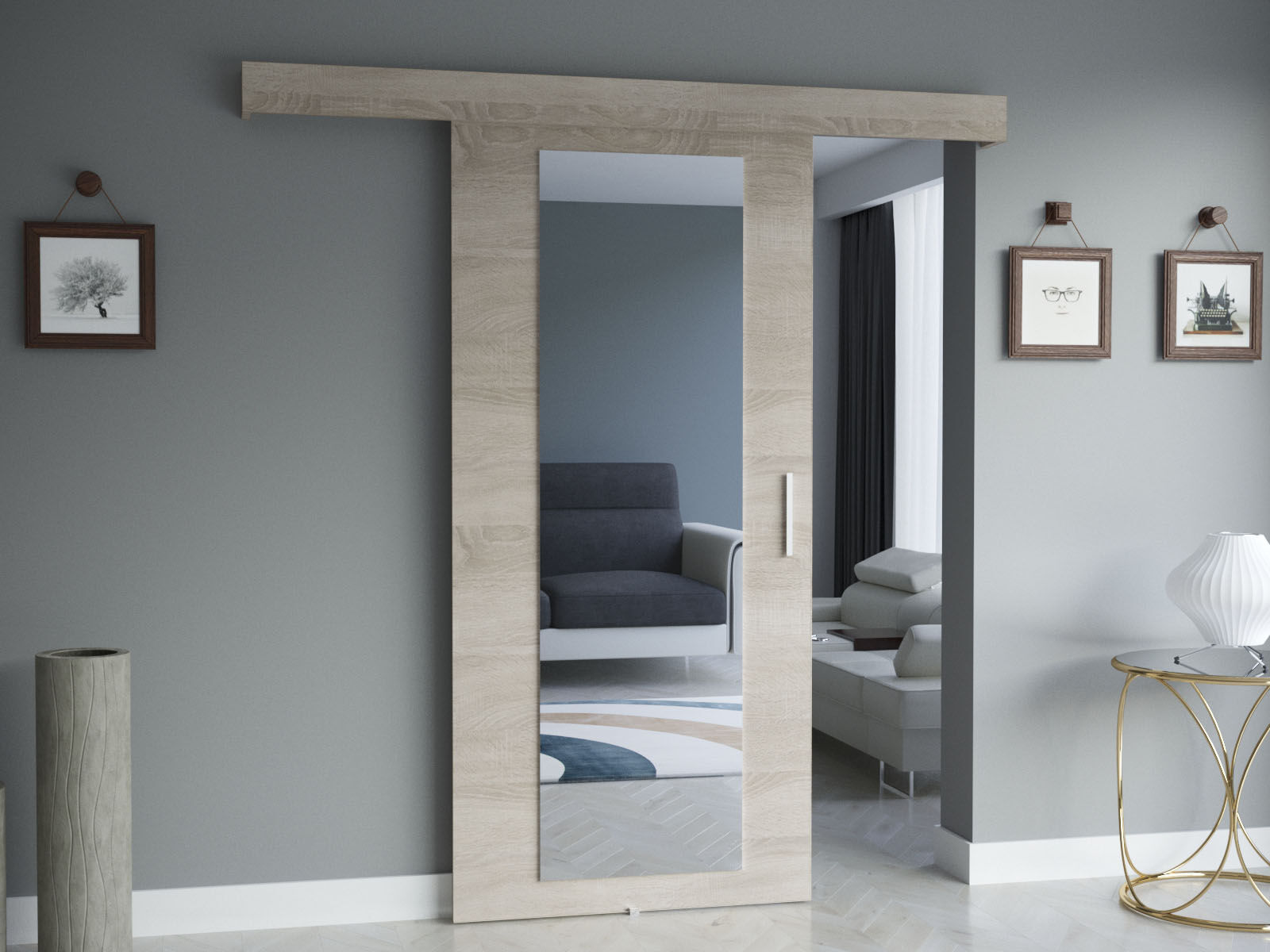 Porte coulissante SUZY chêne sonoma