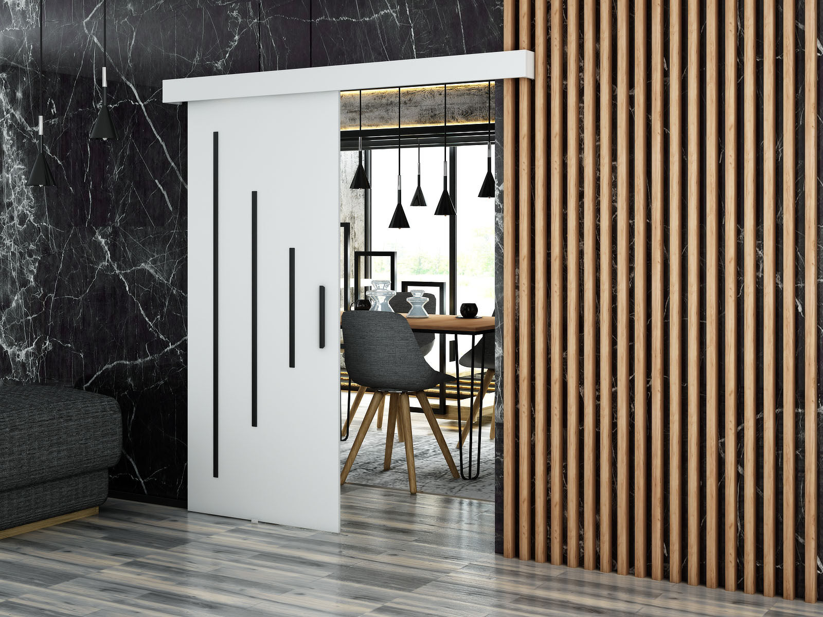 Porte coulissante SOLTA blanc