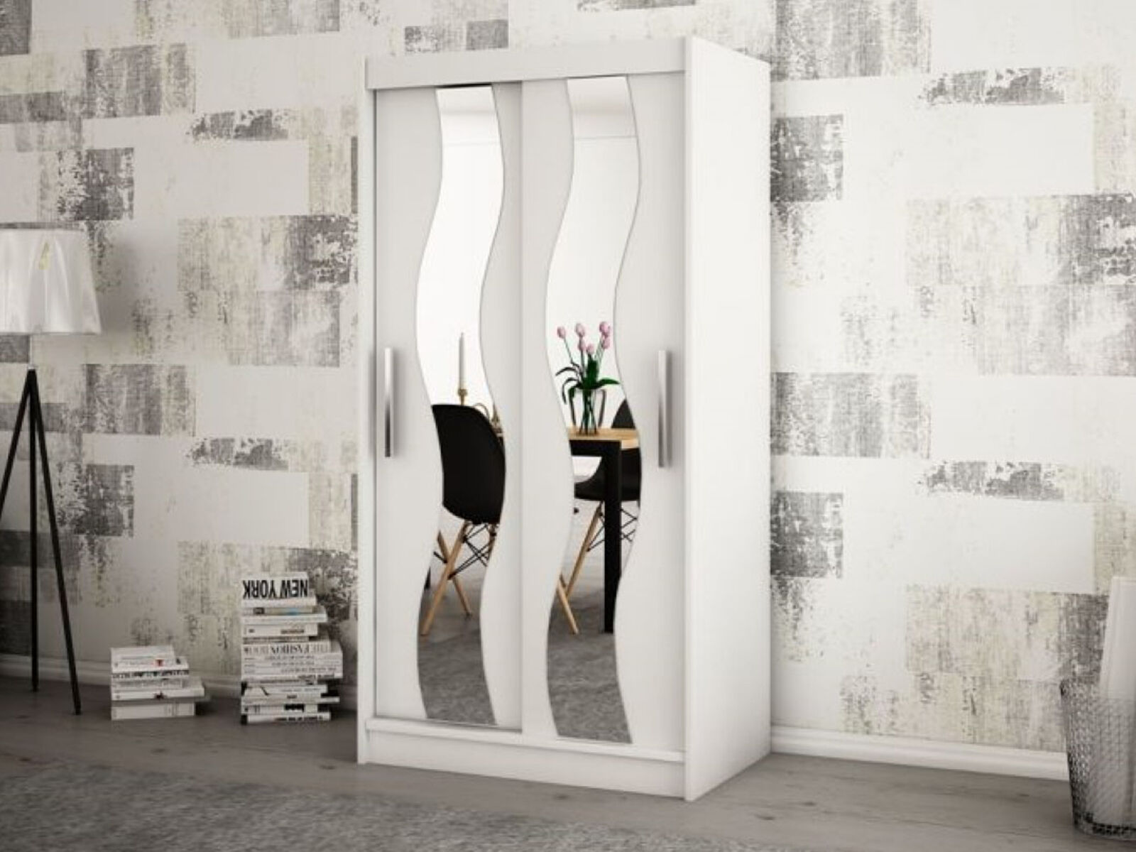 Armoire SEWITE 2 portes coulissantes 120 cm blanc