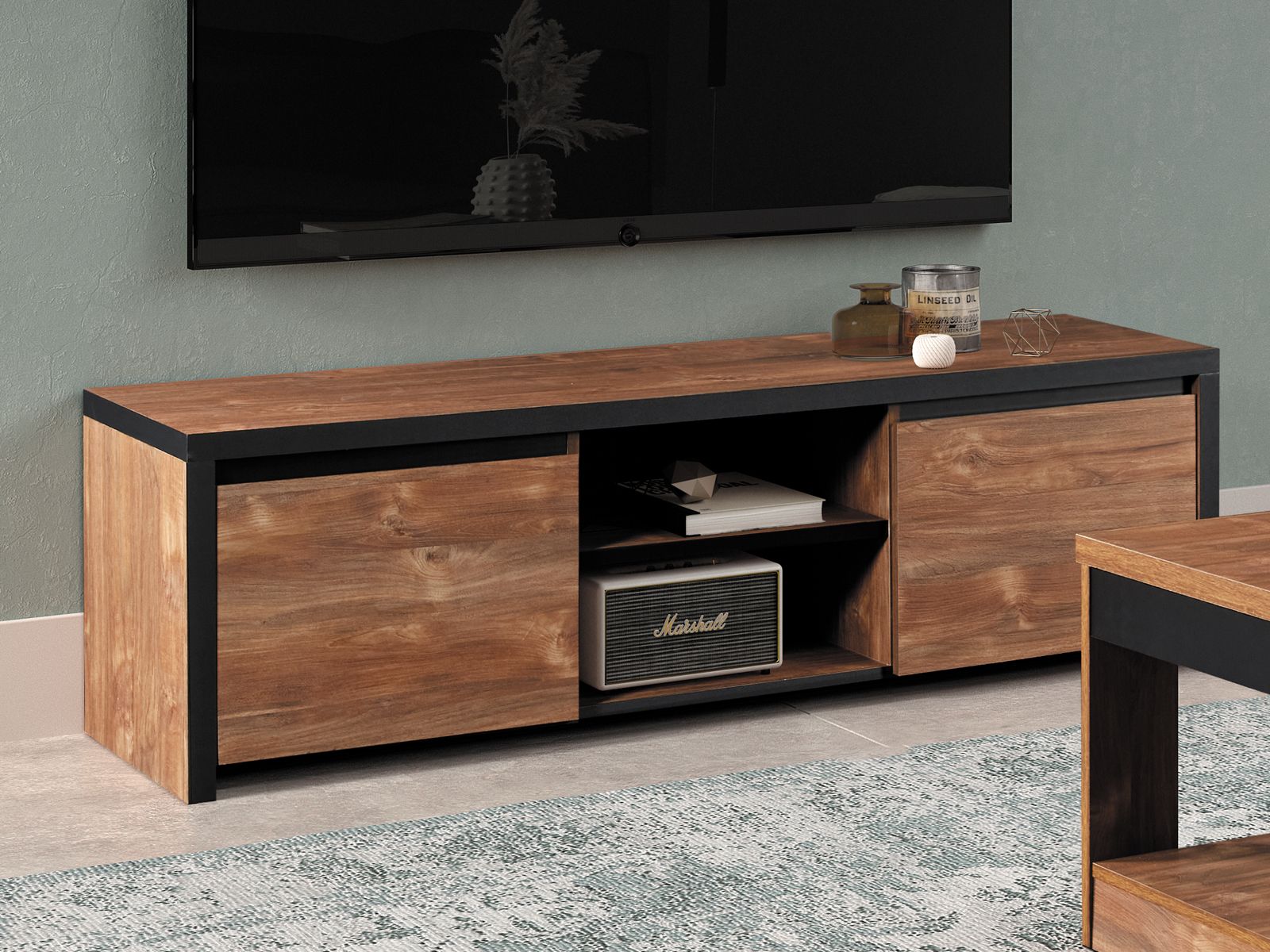 Meuble tv-hifi SYLVIE 2 portes mangolia