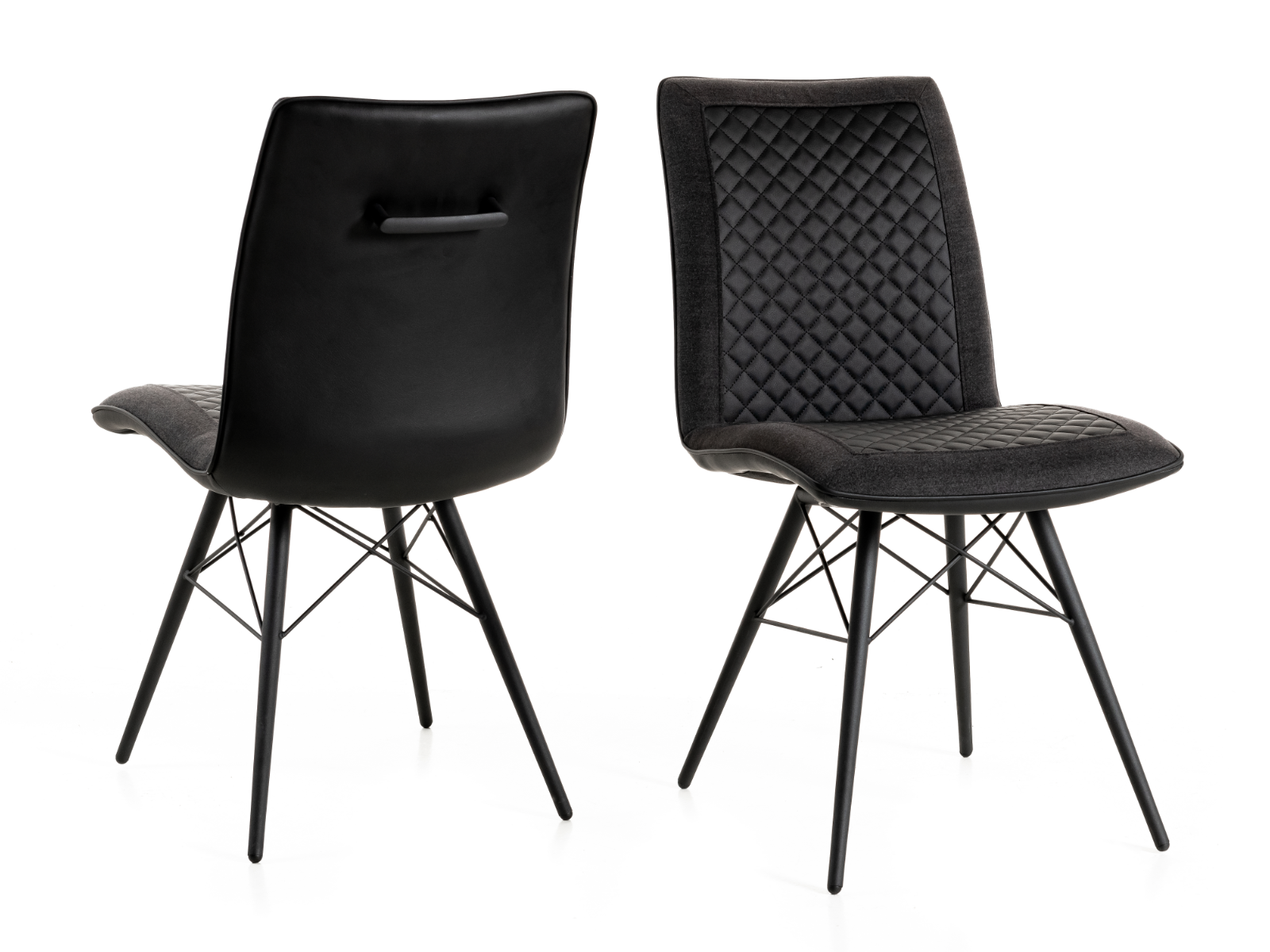 Lot de 2 chaises CARLA noir/gris foncé