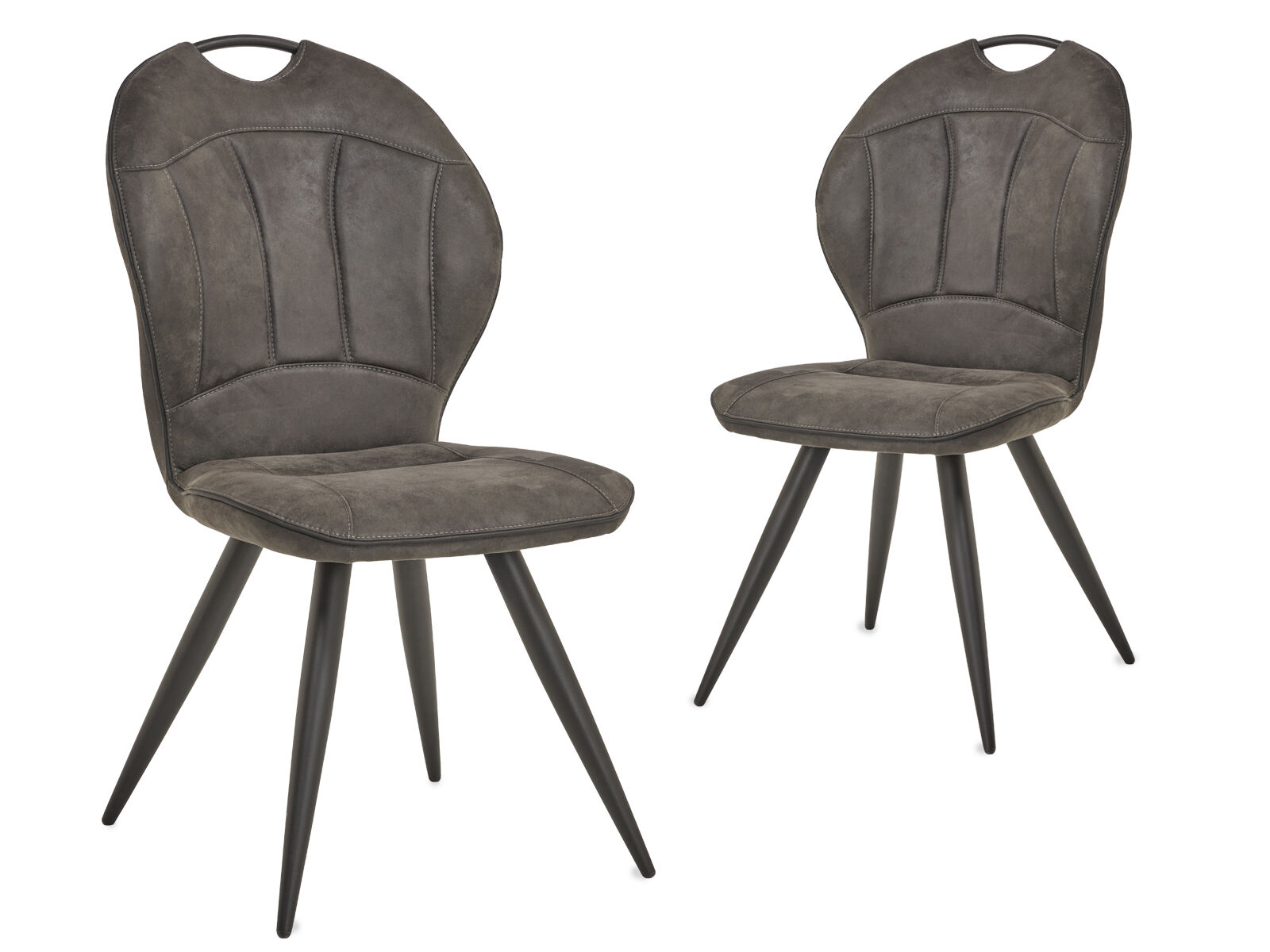 Lot de 2 chaises ANTHA anthracite